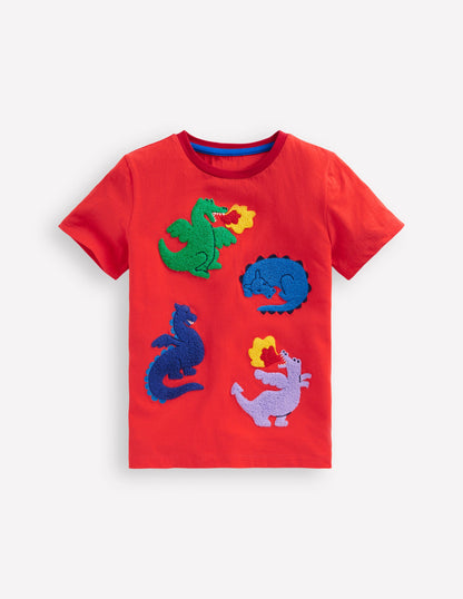 Short Sleeve Bouclé T-shirt-Jam Red Dragons