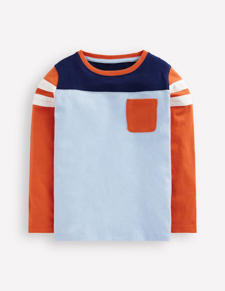 Colourblock T-shirt-Glacier Blue Colourblock