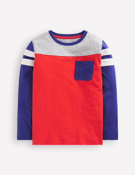 Colourblock T-shirt-Poppy Red Colourblock