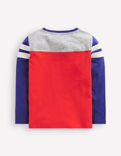 Colourblock T-shirt-Poppy Red Colourblock