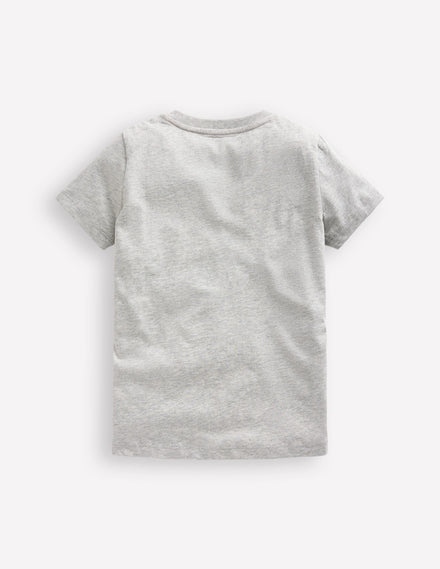 Short Sleeve GITD T-shirt-Grey Marl Dragons