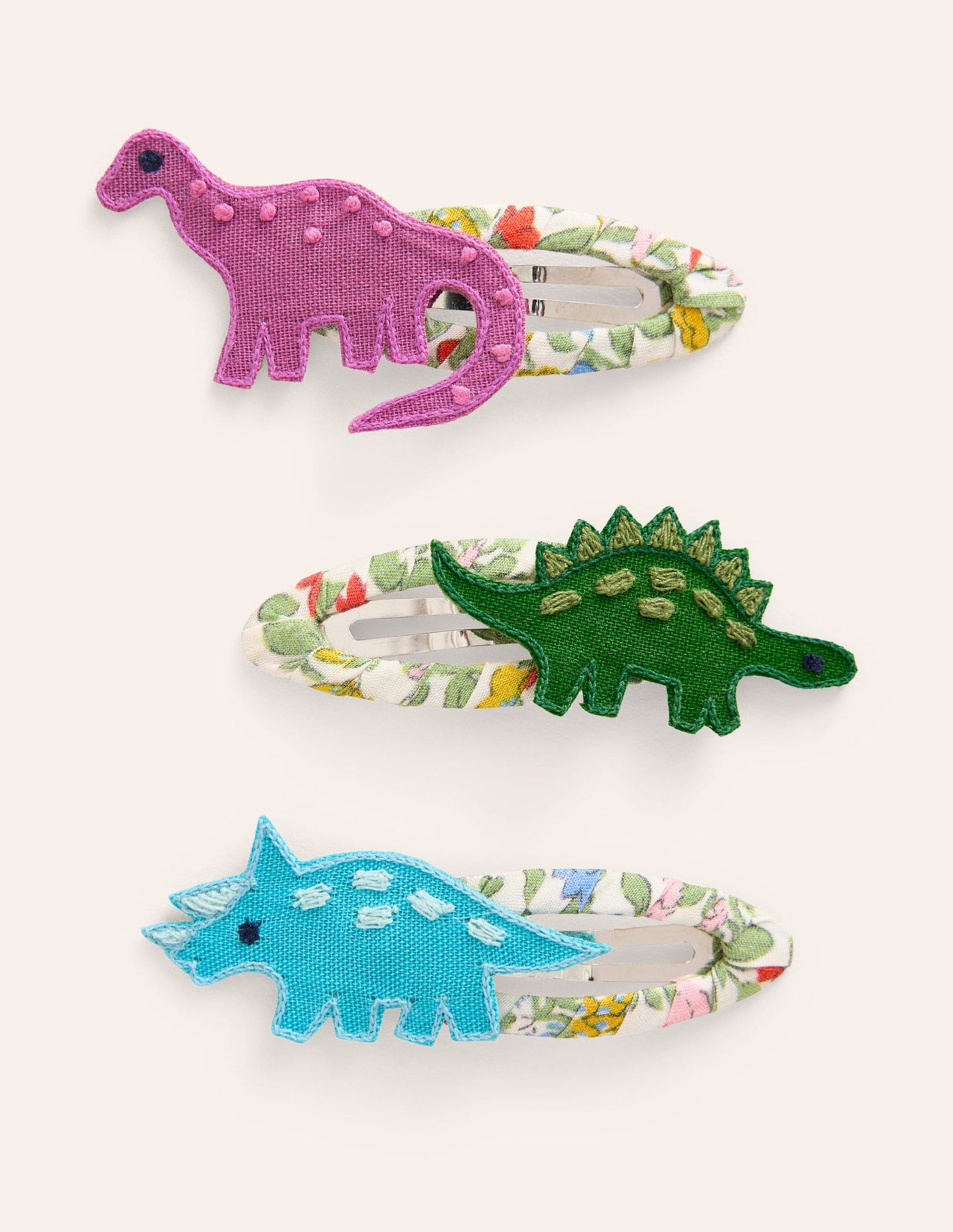 3 Pack Hair Clips-Multi Dinosaurs