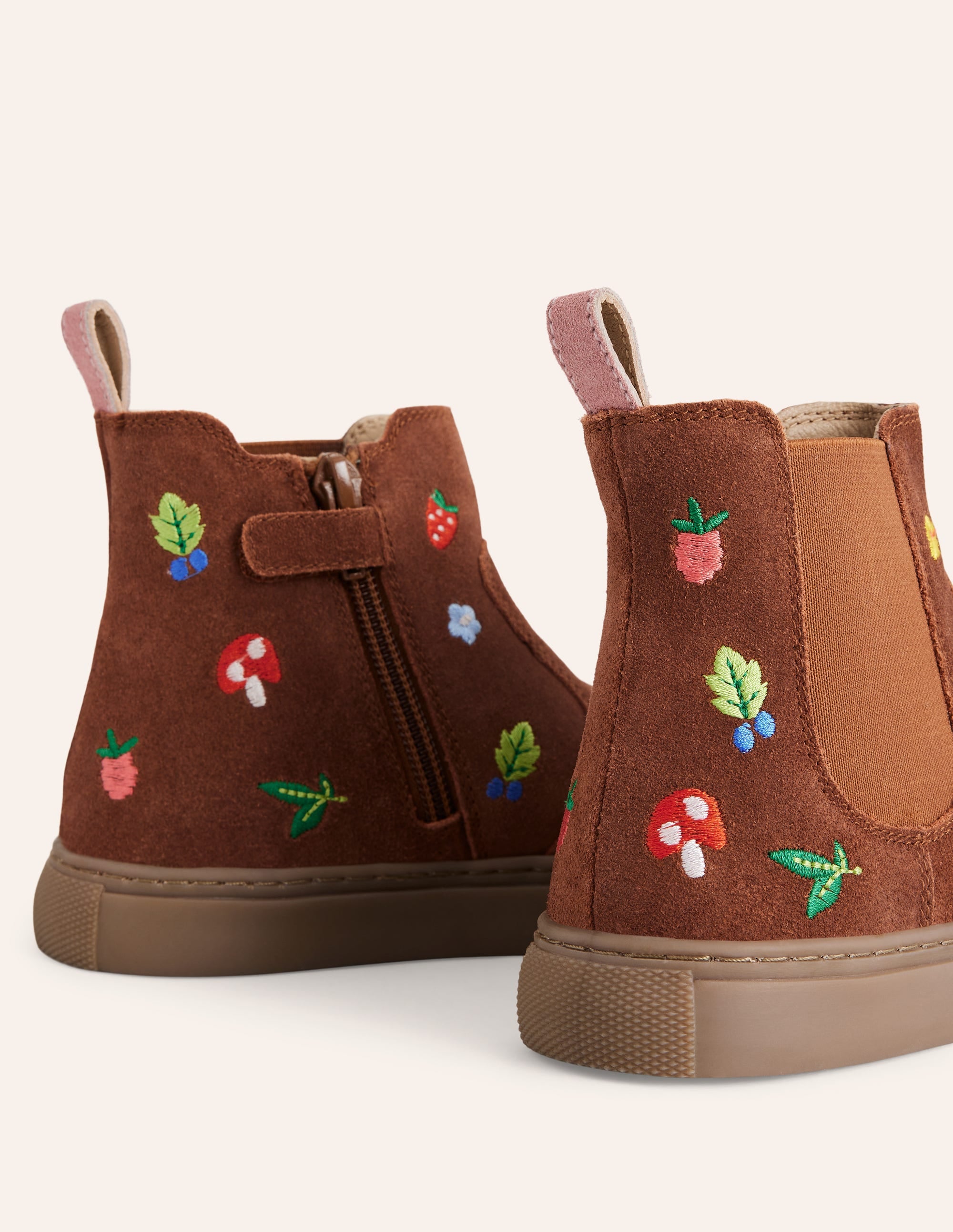 Embroidered Ankle Boots-Tan Embroidered Motifs - Image 3