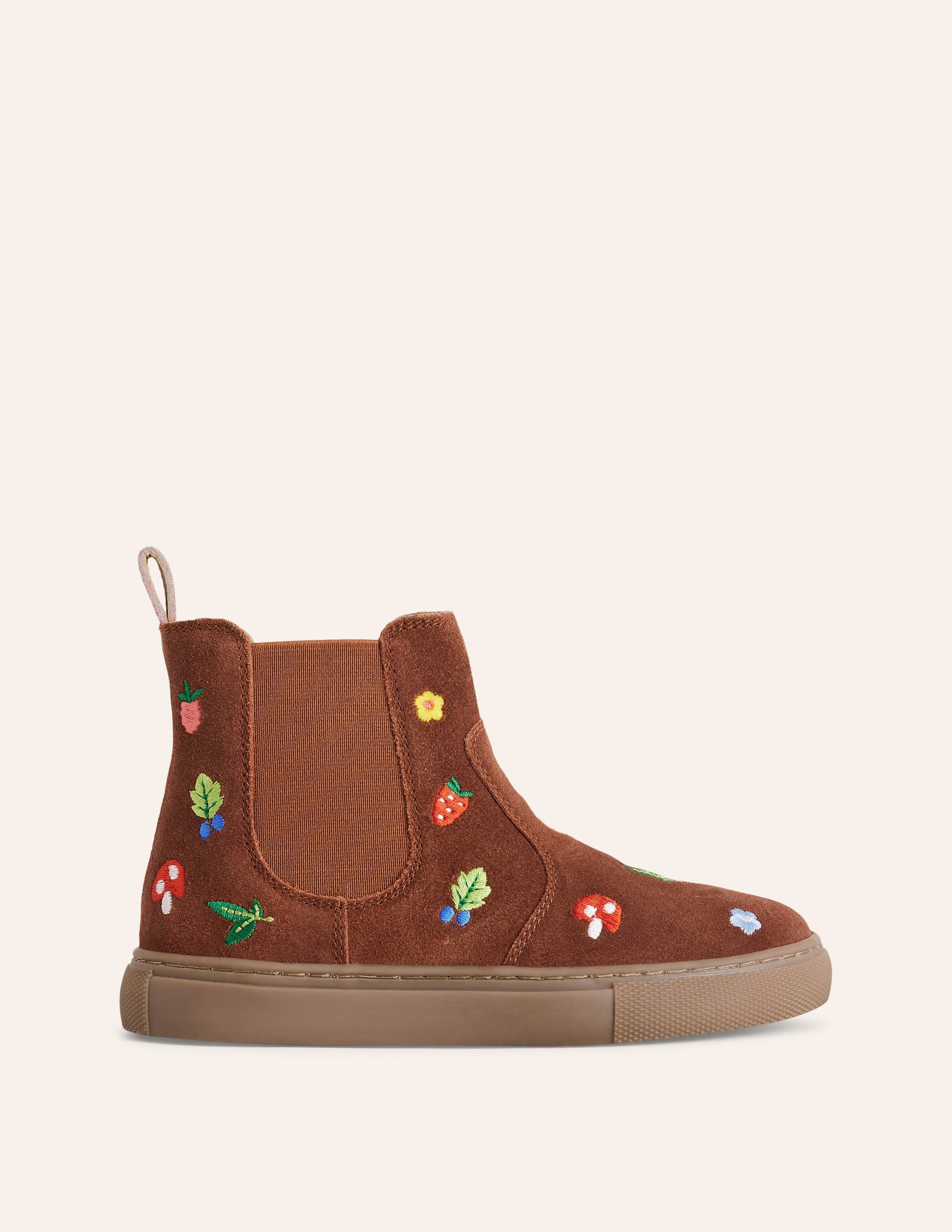 Embroidered Ankle Boots-Tan Embroidered Motifs - Image 1
