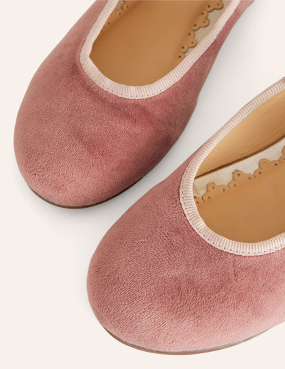 Velvet Mary Janes-French Pink