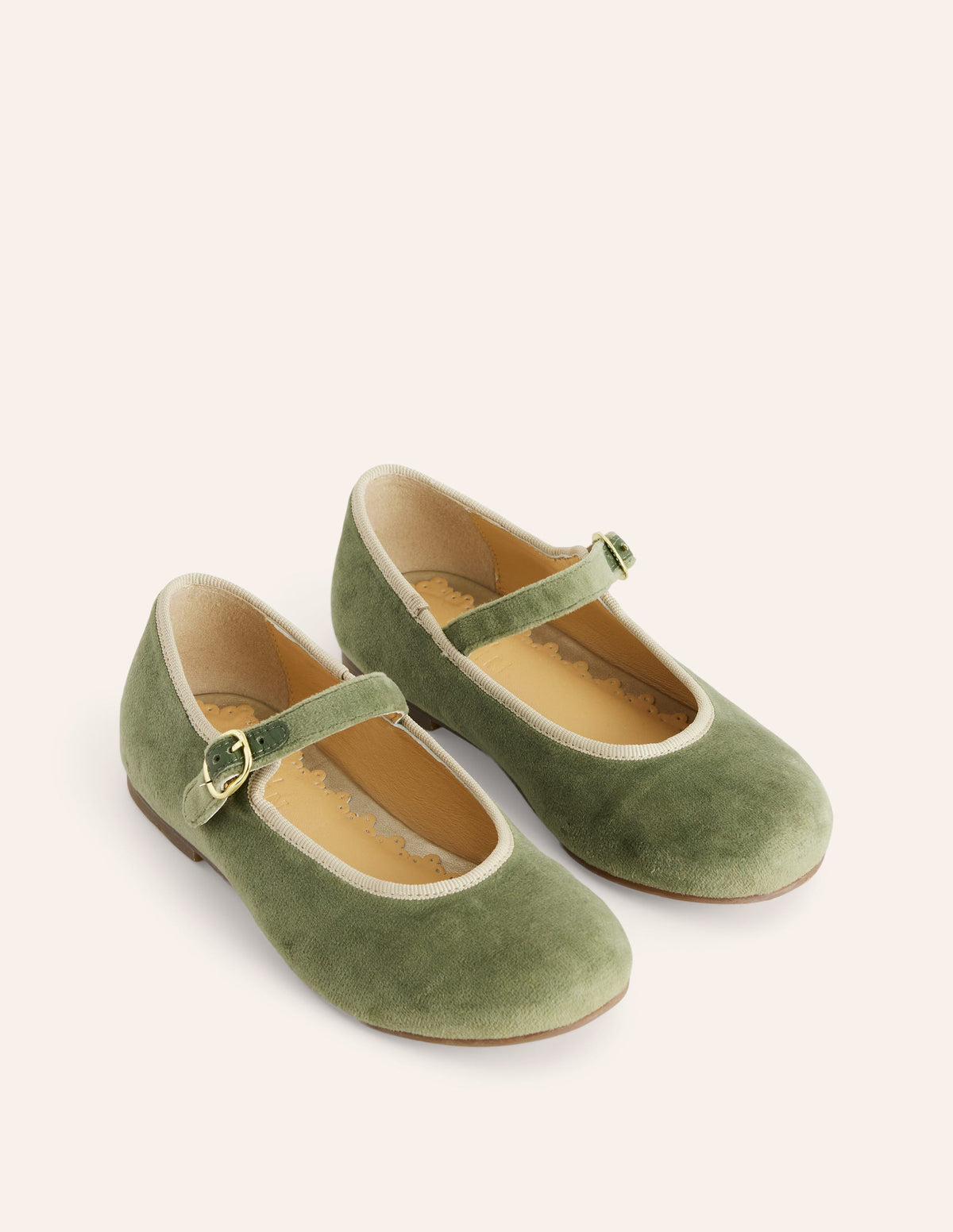 Velvet Mary Janes-Leaf Green - Image 2