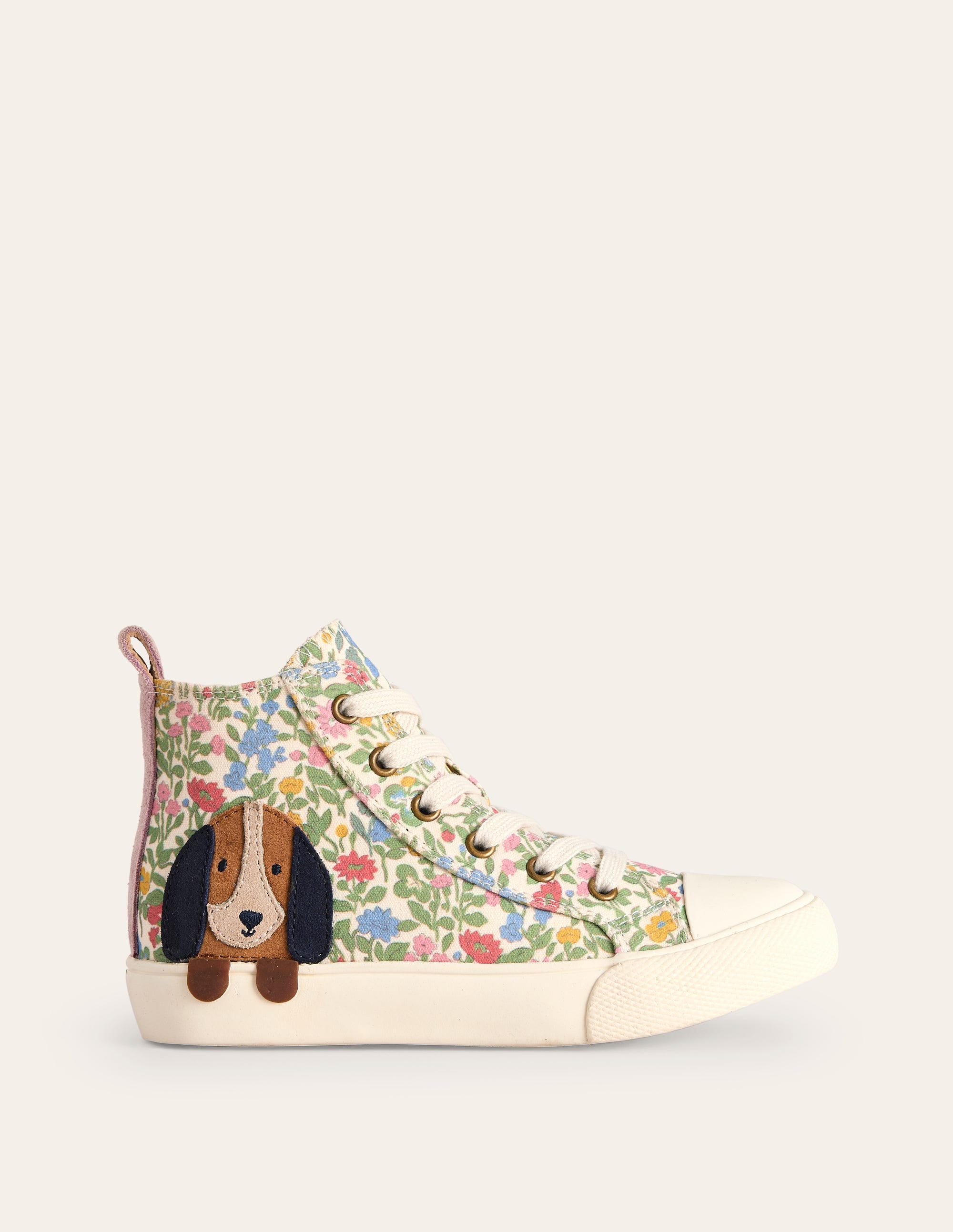 Applique Canvas High Top-Multi Floral Dog - Image 1