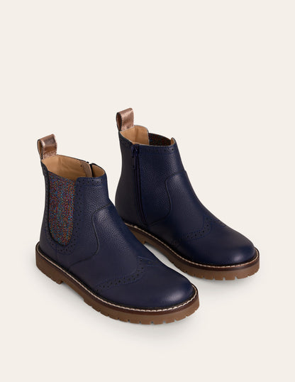 Leather Chelsea Boots-French Navy