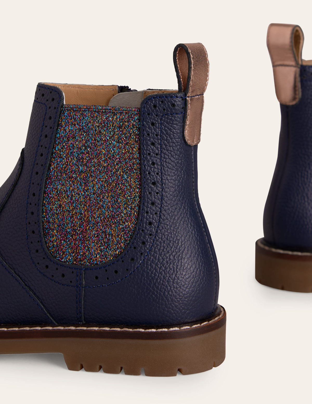 Leather Chelsea Boots-French Navy - Image 3
