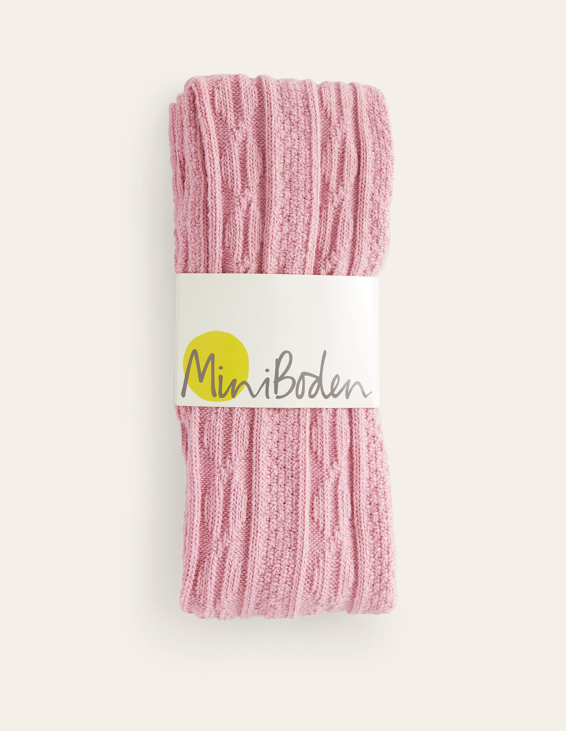 Cable Footless Tights-Vintage Pink-2