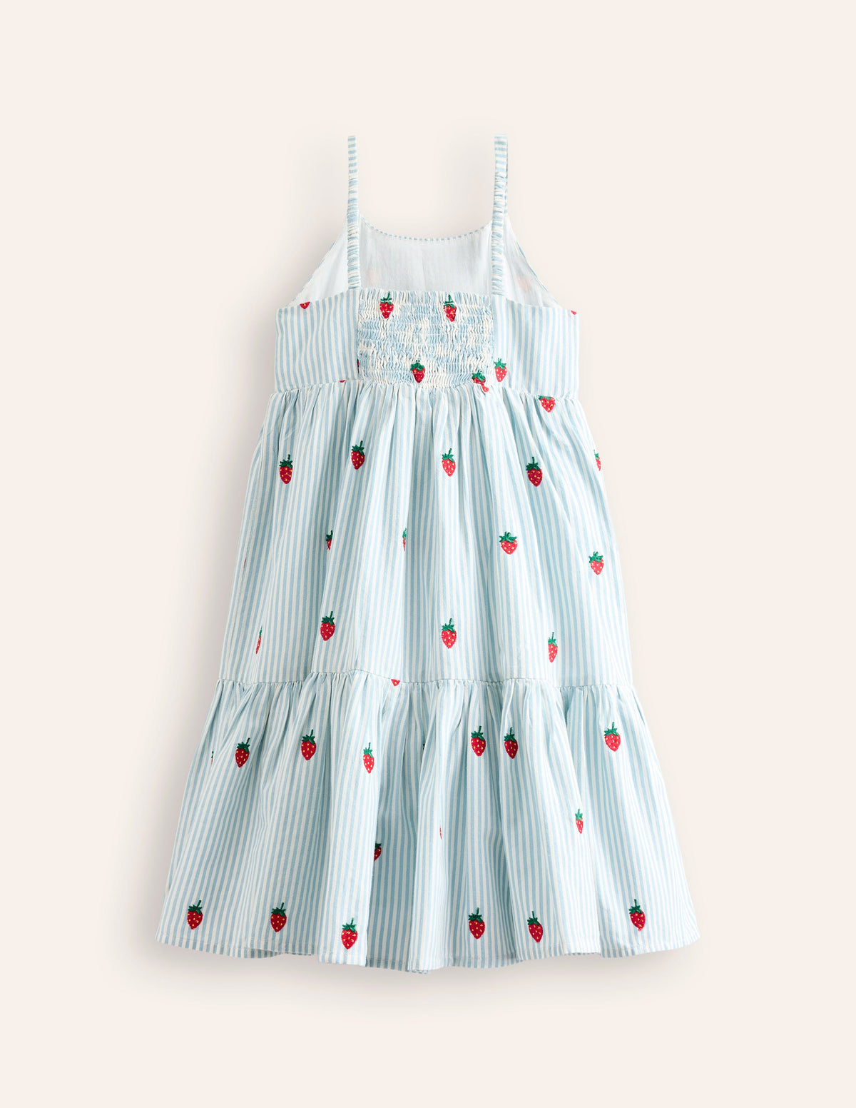 Tiered Twirly Sundress-Vintage Blue/ Ivory Strawberry-2