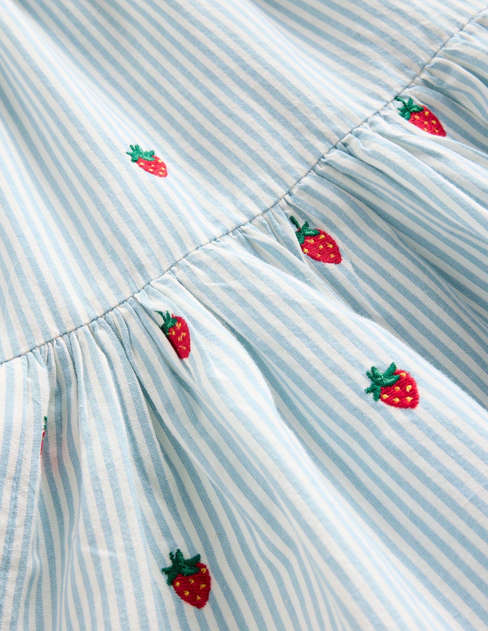 Tiered Twirly Sundress-Vintage Blue/ Ivory Strawberry - Image 3