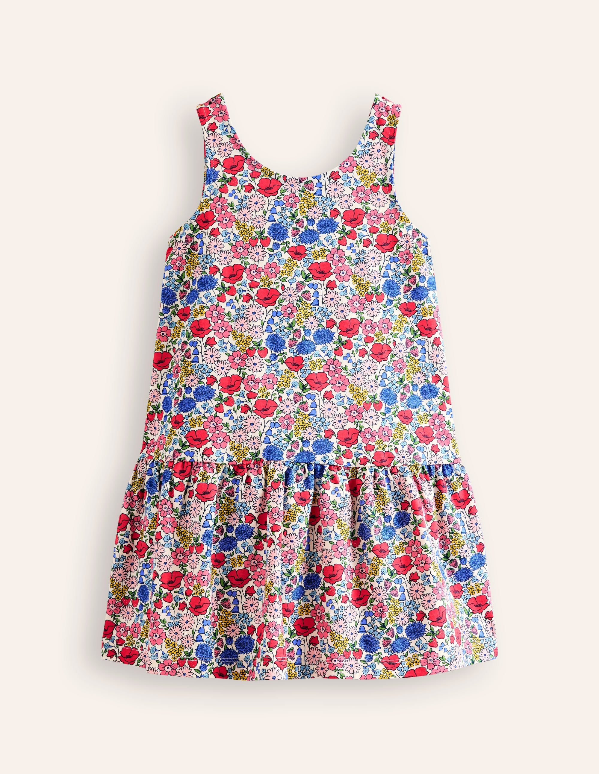 Strappy Drop Waist Dress-Multi Flowerbed - Image 1
