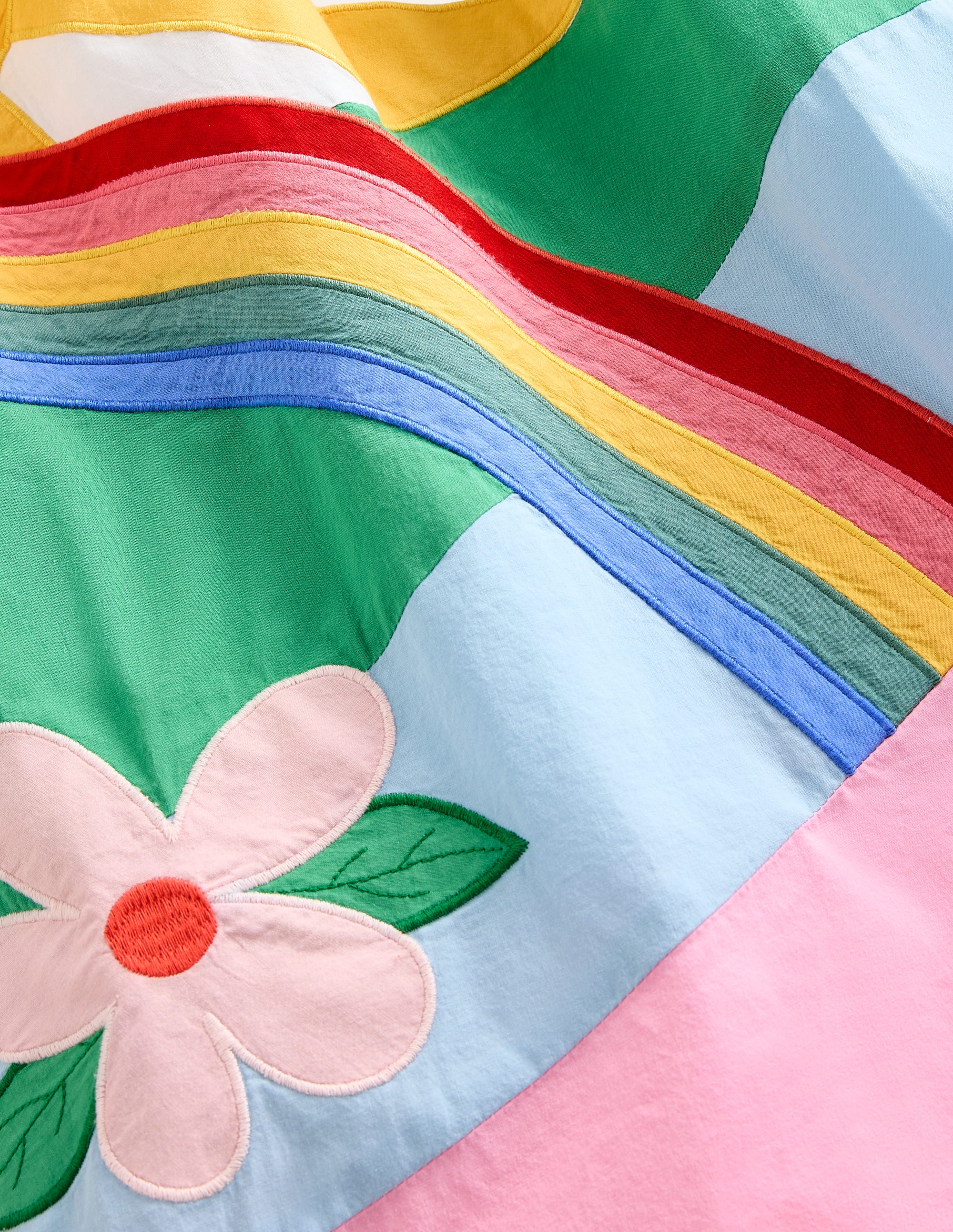Strappy Appliqué Dress-Multi Rainbow Scene - Image 3