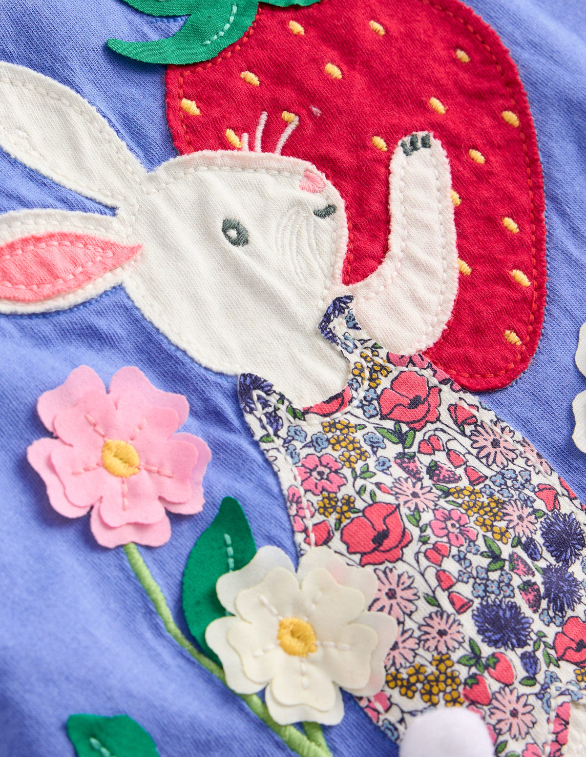 Short Sleeve Appliqué Tunic-Surf Blue Bunny - Image 3