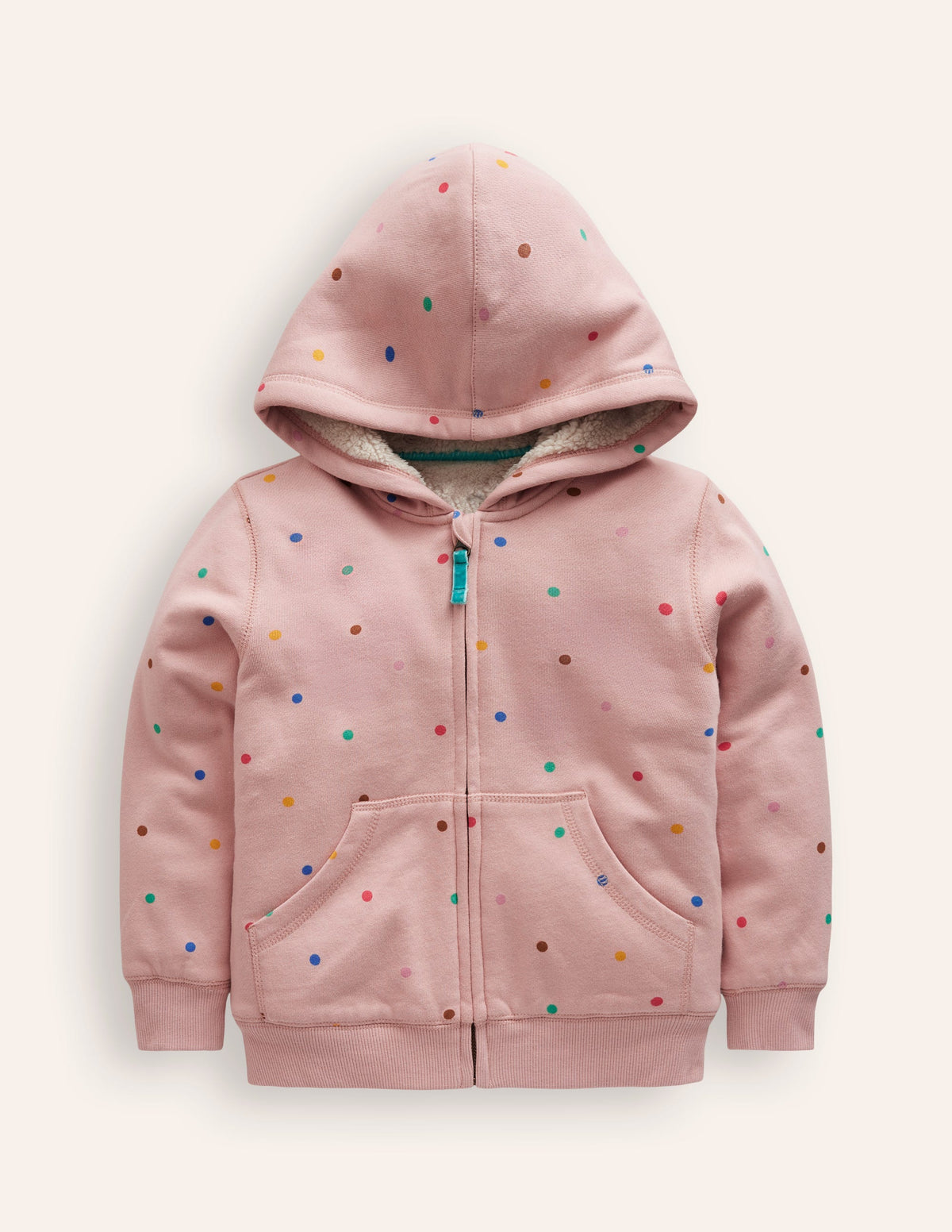 Shaggy-lined Hoodie-Provence Dusty Pink Multi Spot - Image 1