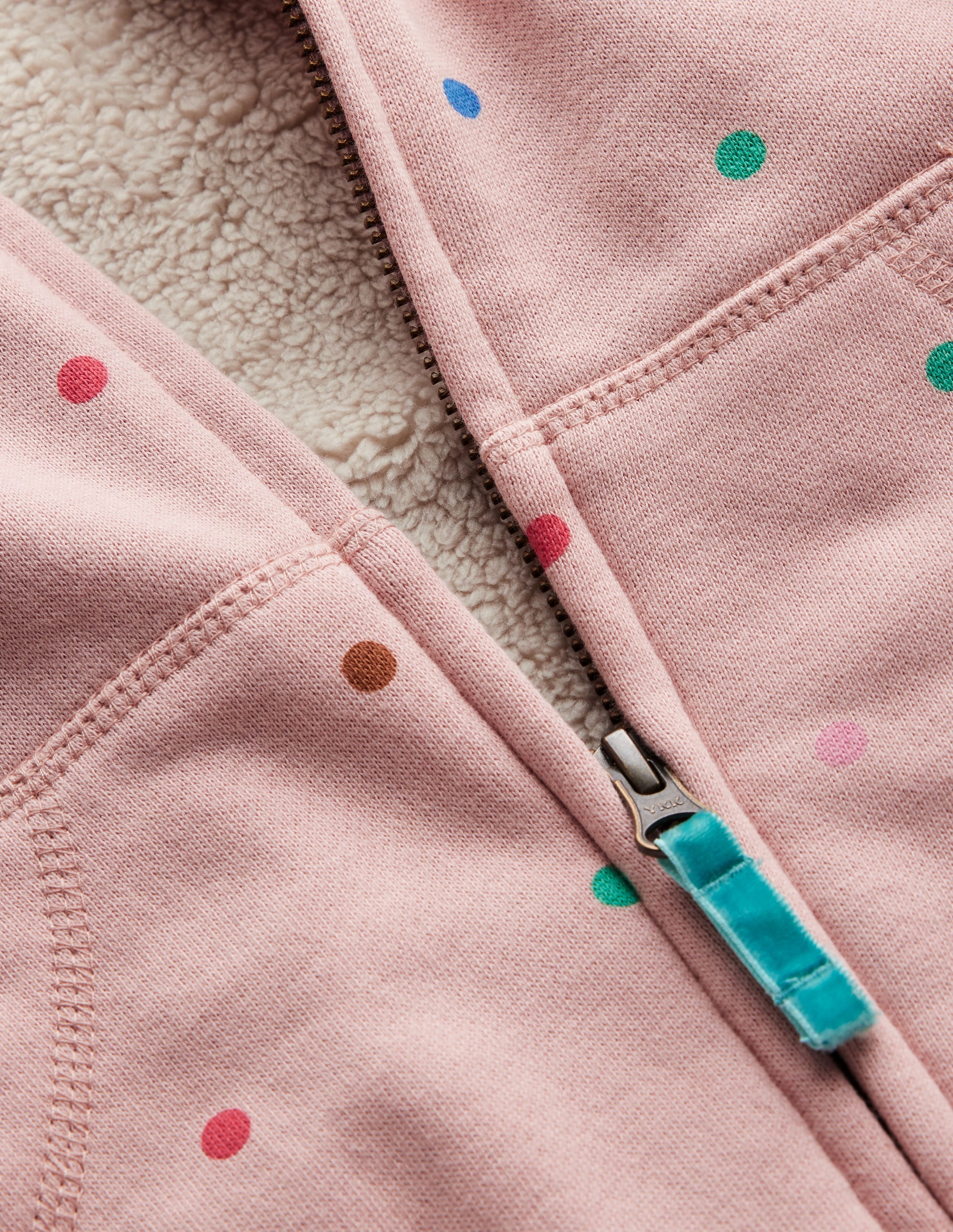 Shaggy-lined Hoodie-Provence Dusty Pink Multi Spot - Image 3