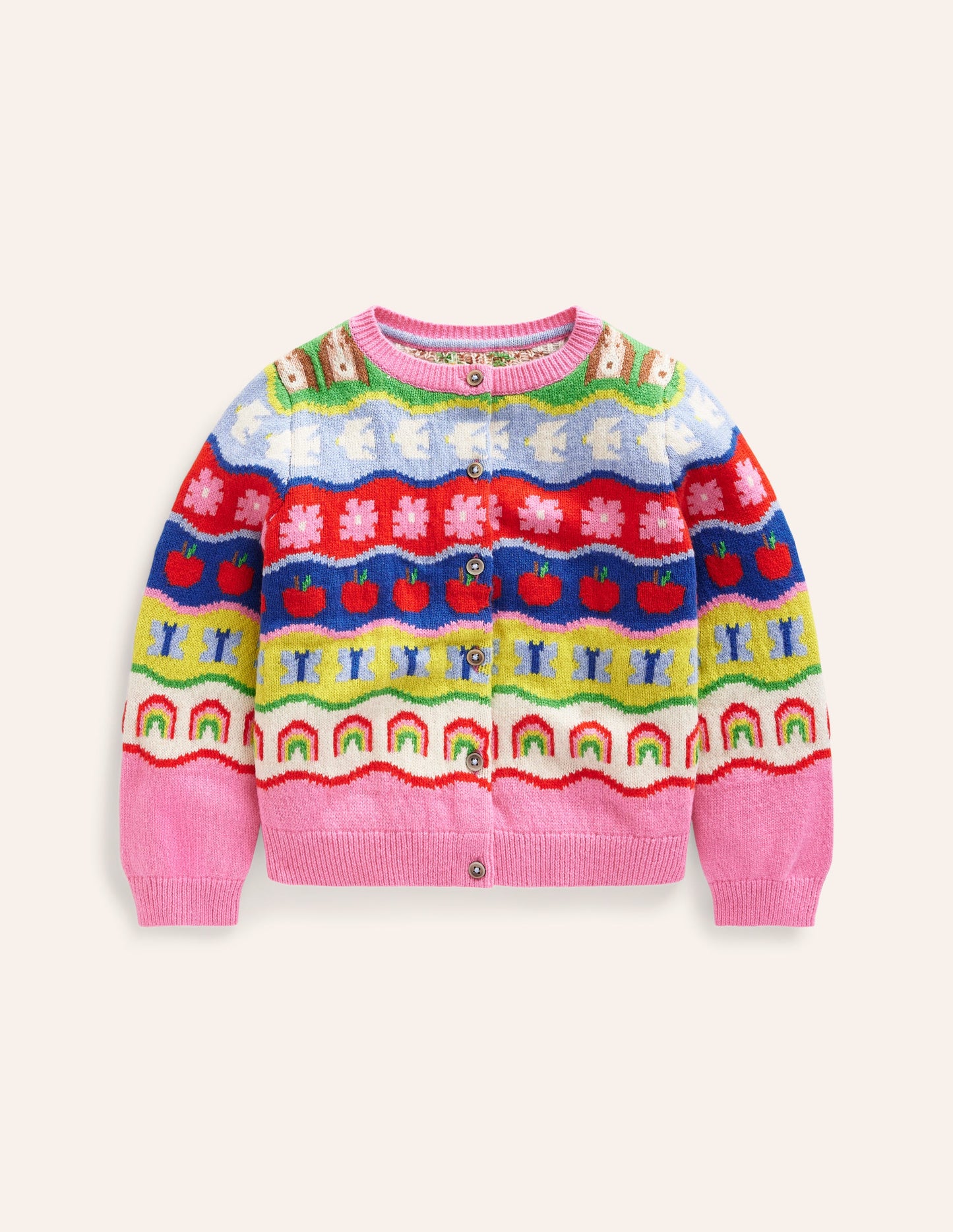 Edie Fair Isle Cardigan-Multi Rainbow