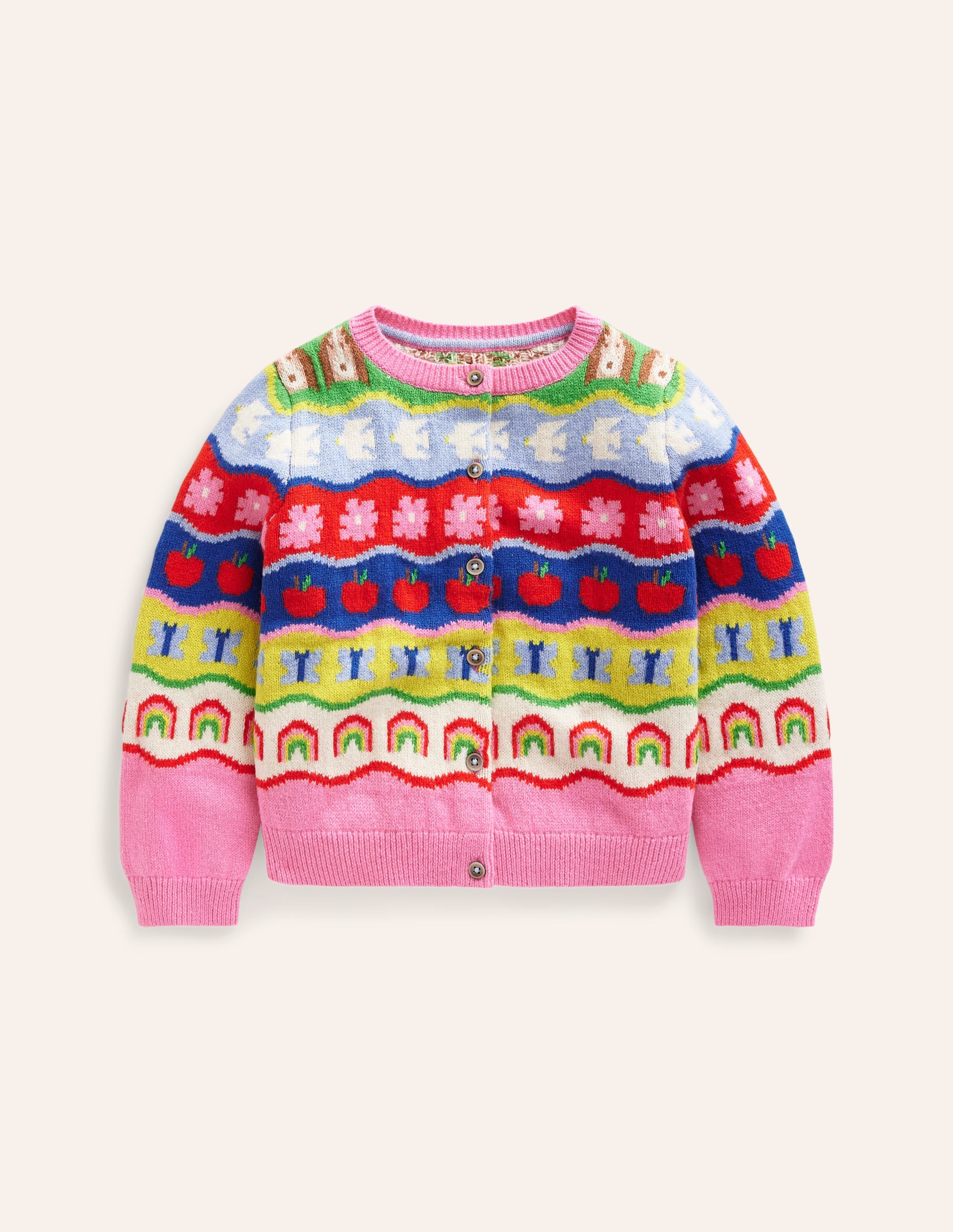 Edie Fair Isle Cardigan-Multi Rainbow - Image 2