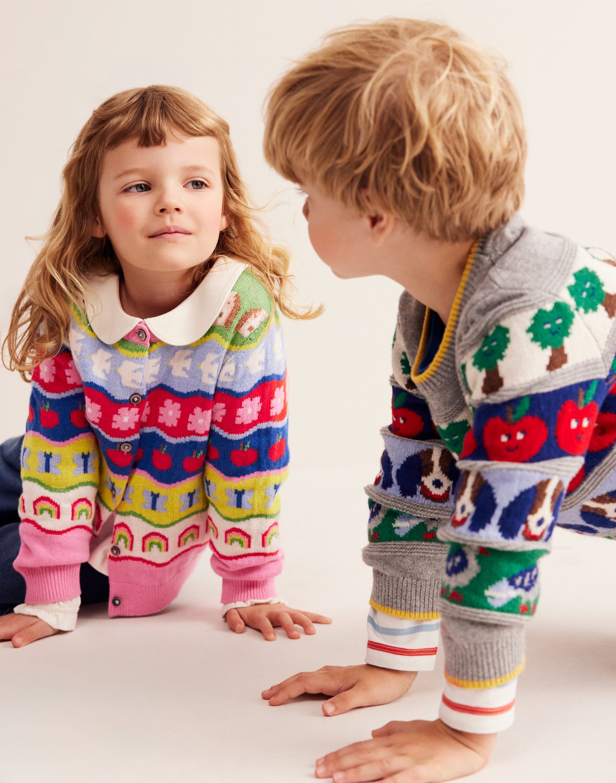 Edie Fair Isle Cardigan-Multi Rainbow - Image 1