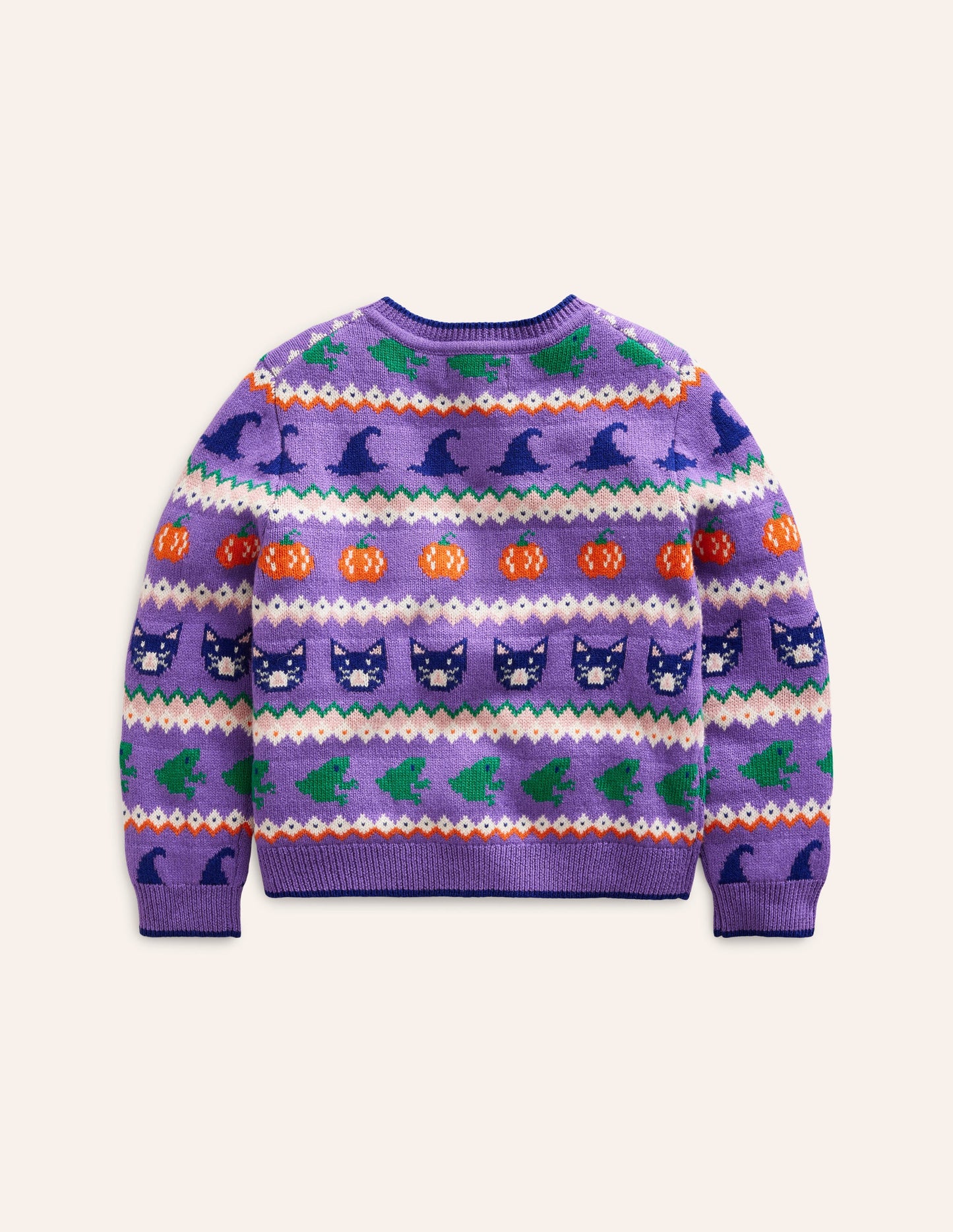 Edie Fair Isle Cardigan-Aster Purple Halloween