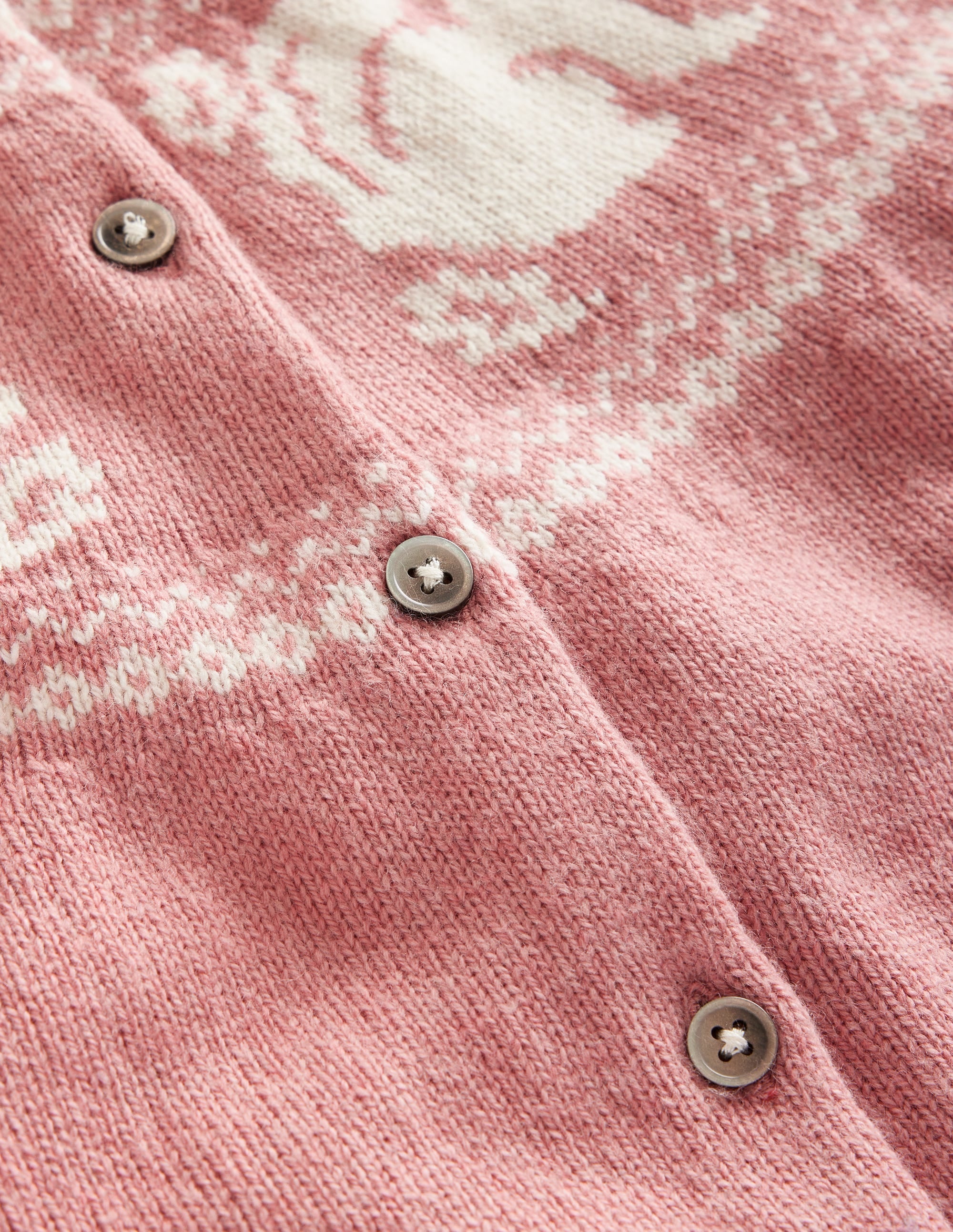 Edie Fair Isle Cardigan-Rose Blush Pink Squirrels - Image 3