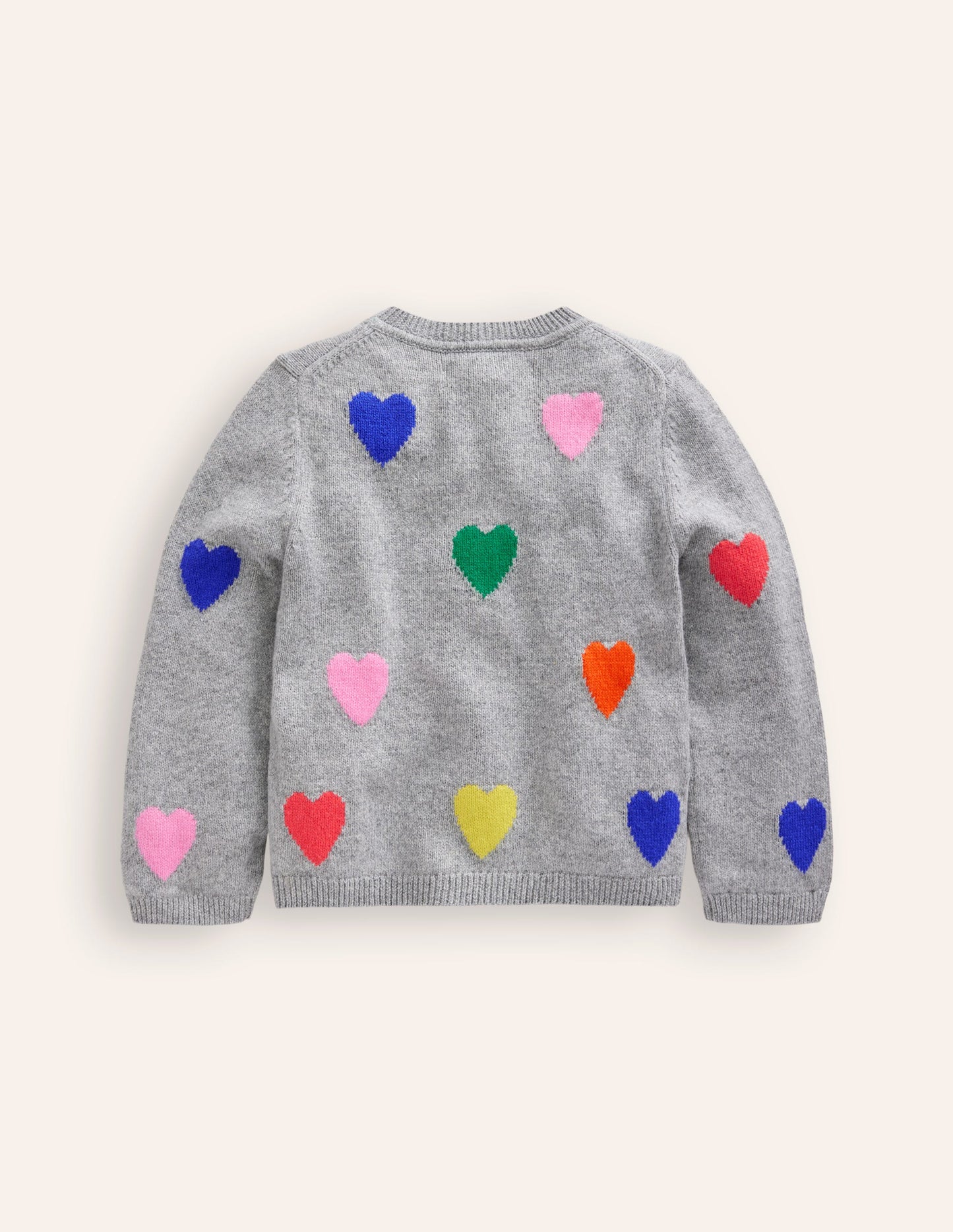 Joyful Cardigan-Grey Marl Hearts