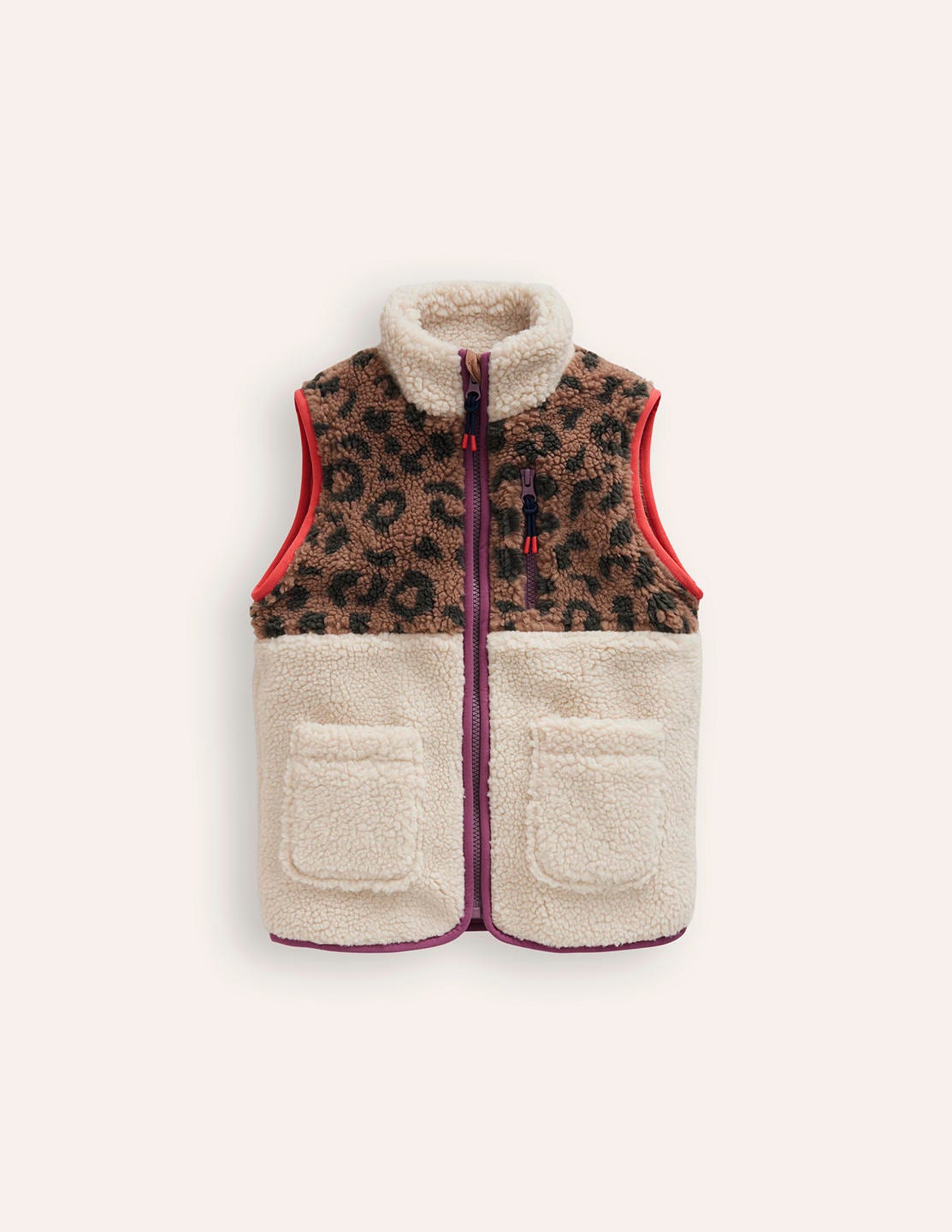 2-in-1 Borg Jacket-Leopard/ Aster Purple - Image 5