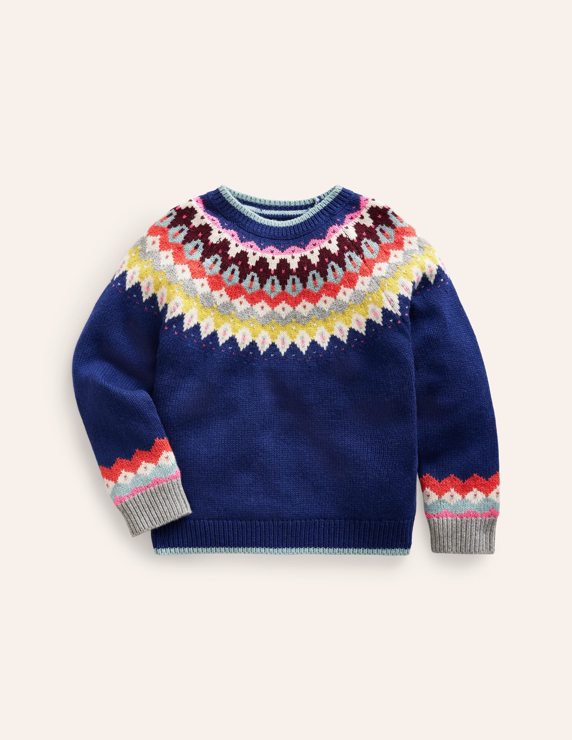 Eleanor Fair Isle Jumper-Sapphire Blue - Image 1