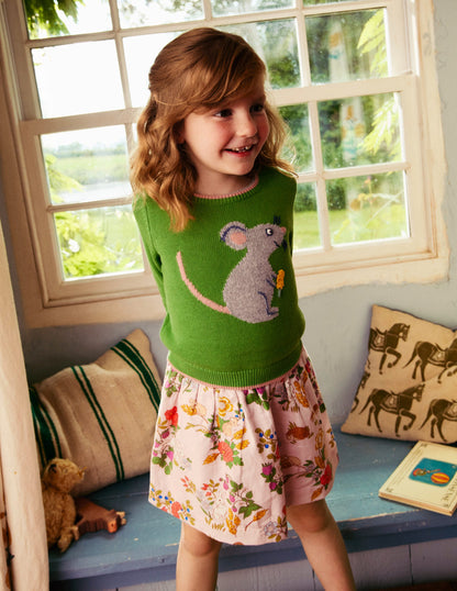 Fun Logo Jumper-Leaf Green Mouse