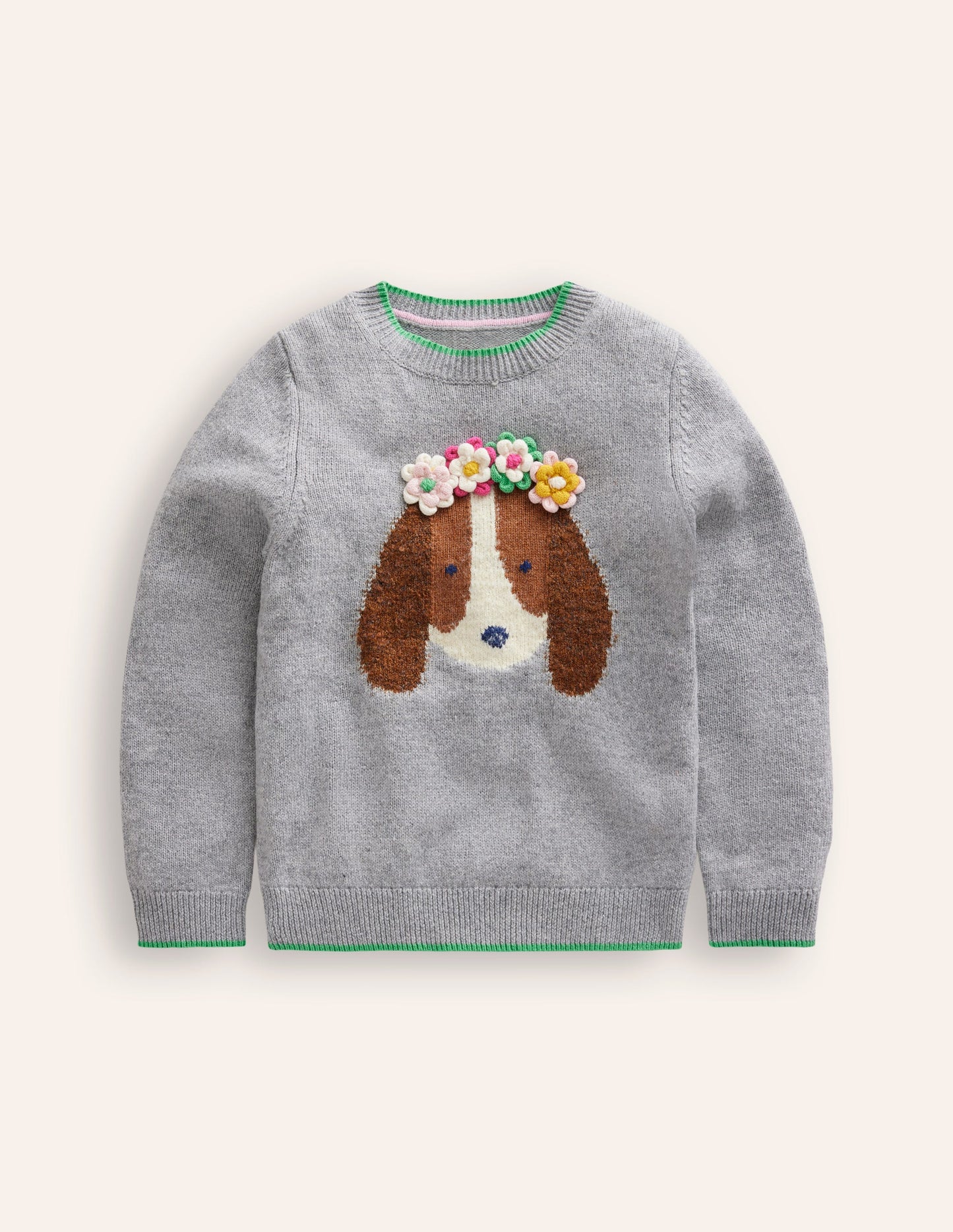 Fun Logo Jumper-Soft Grey Dog