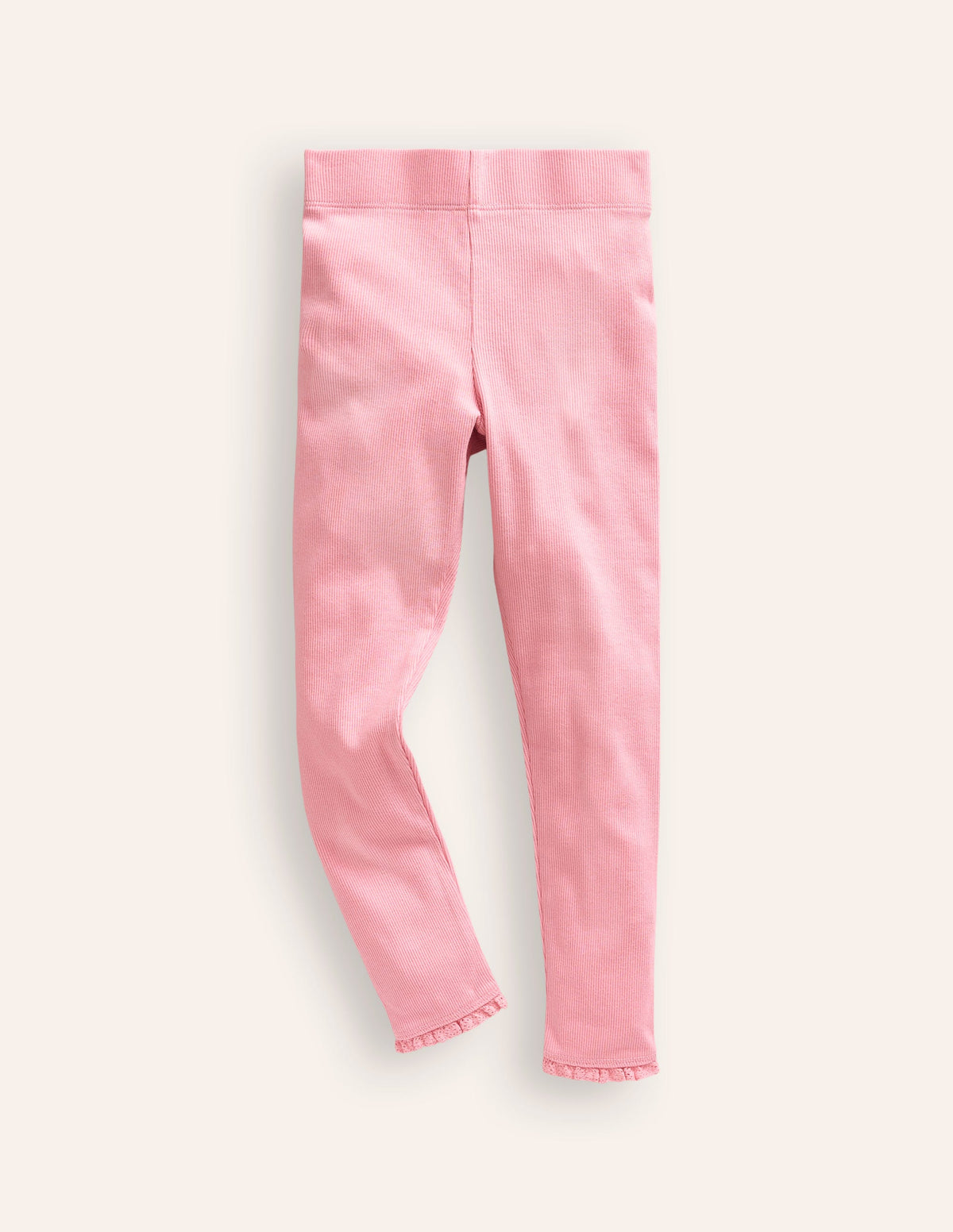 Ribbed Cotton Leggings-Vintage Pink - Image 1