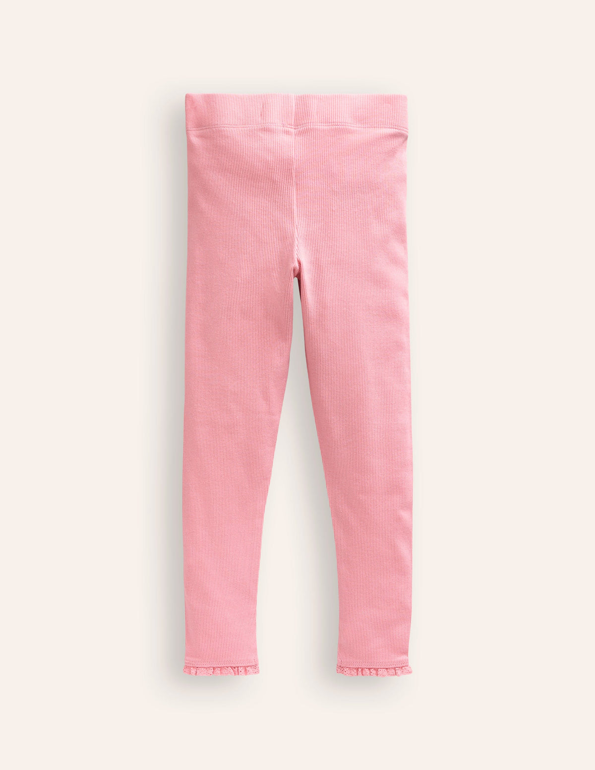 Ribbed Cotton Leggings-Vintage Pink - Image 2