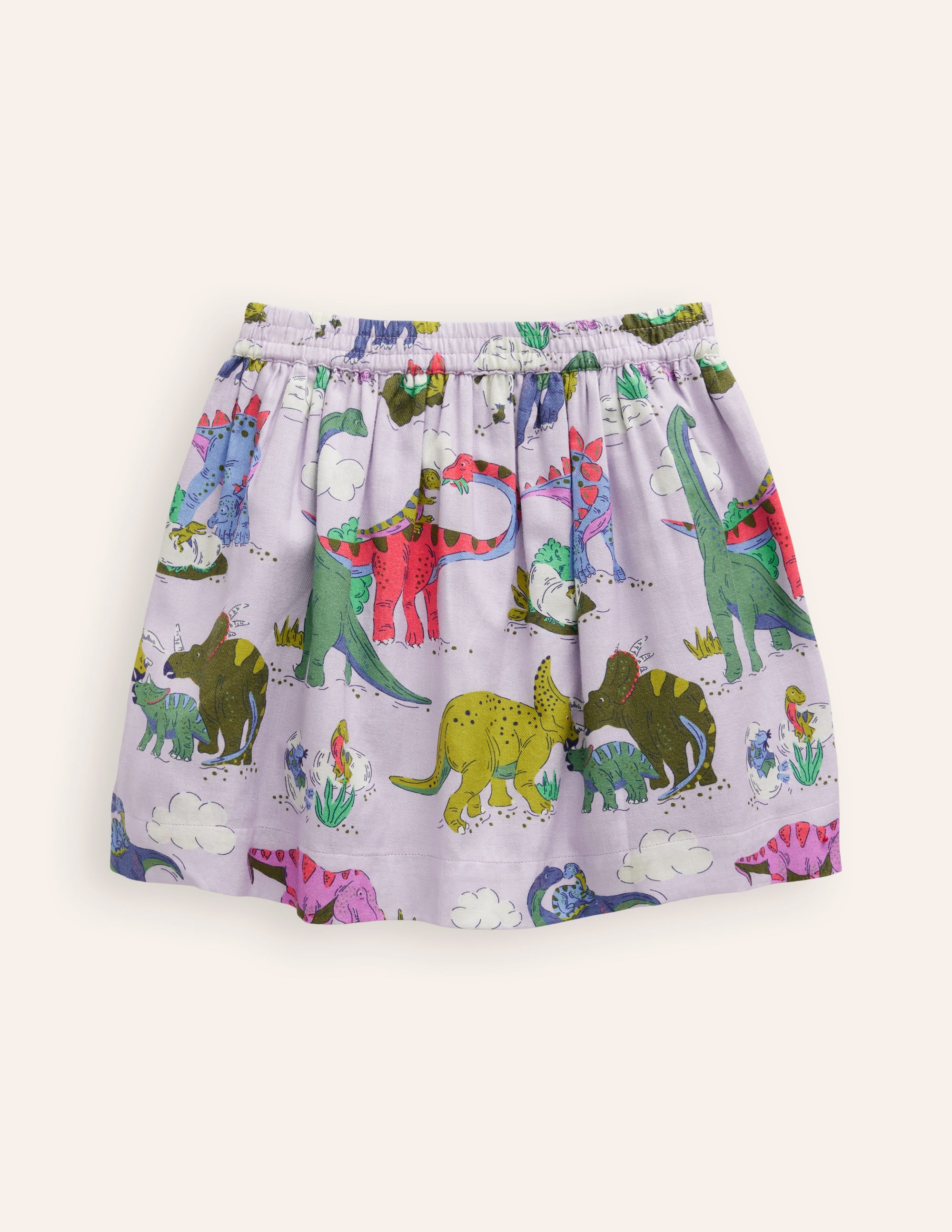 Printed Pull-On Twirly Skirt-Lilac Dino Family - Image 4