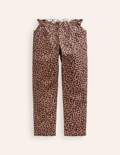 Heart Pocket Pull On Pants-Leopard