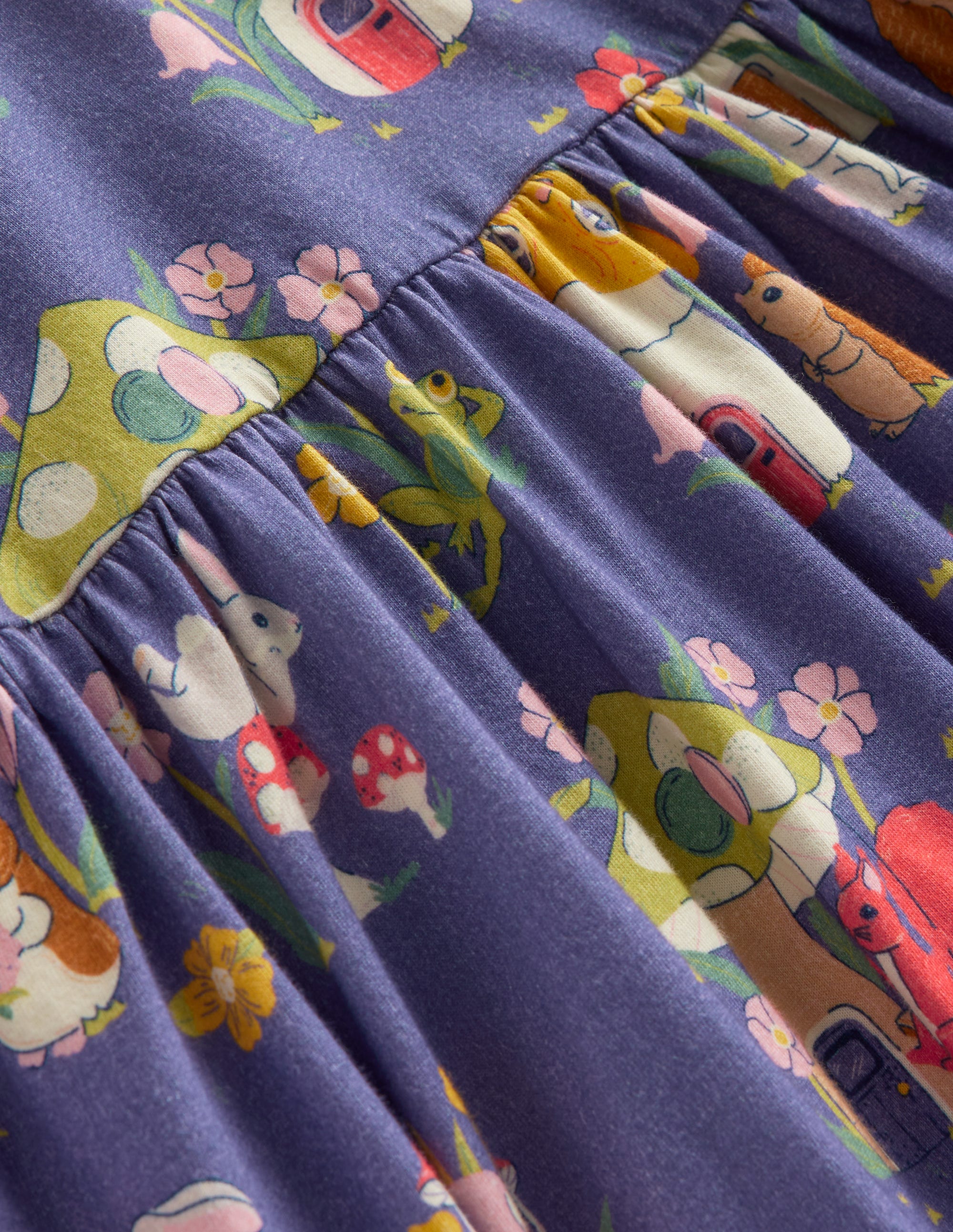 Long-Sleeved Fun Jersey Dress-Starboard Toadstool Village - Image 3
