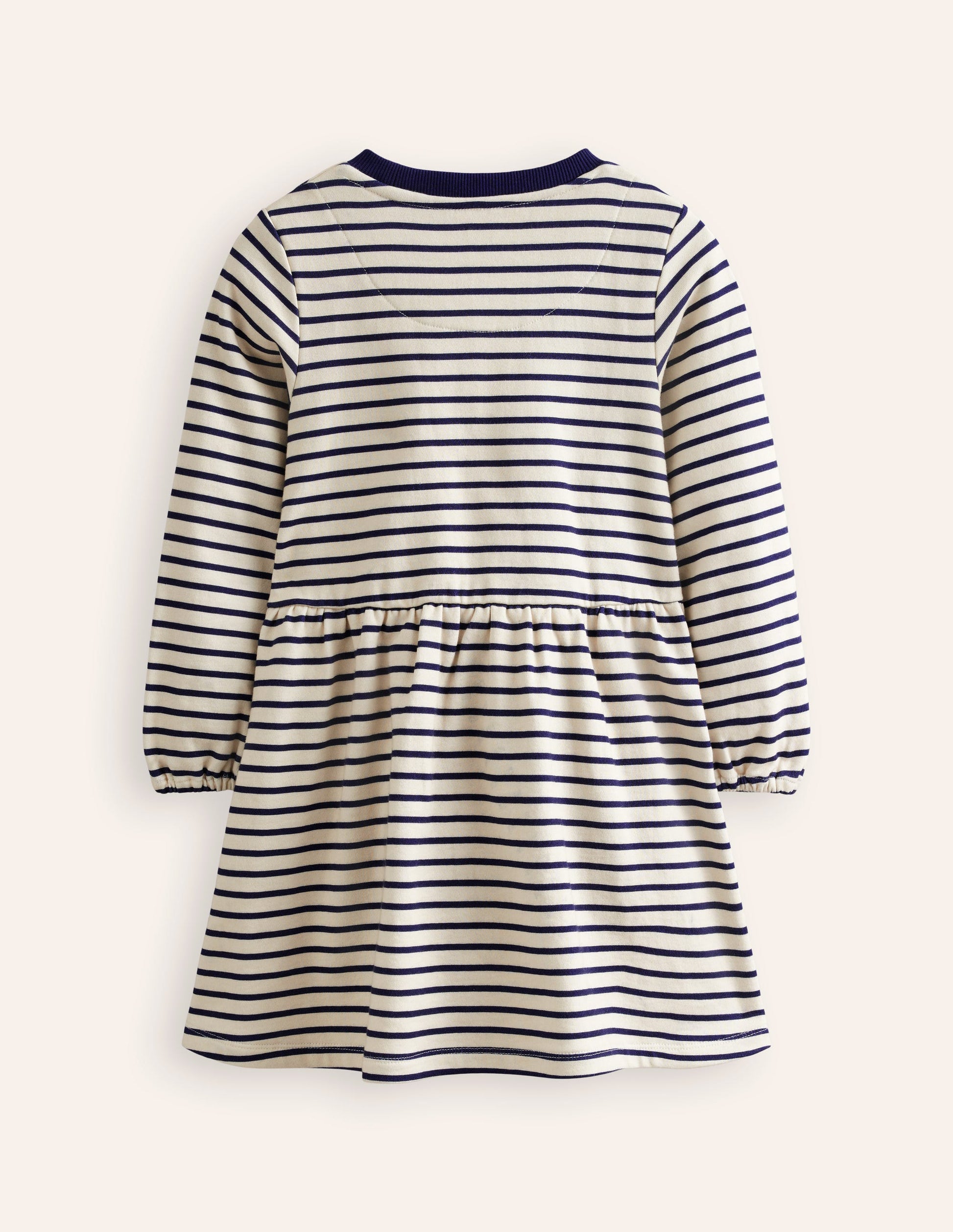 Loopback Sweatshirt Dress-White/ College Navy Stripe-2