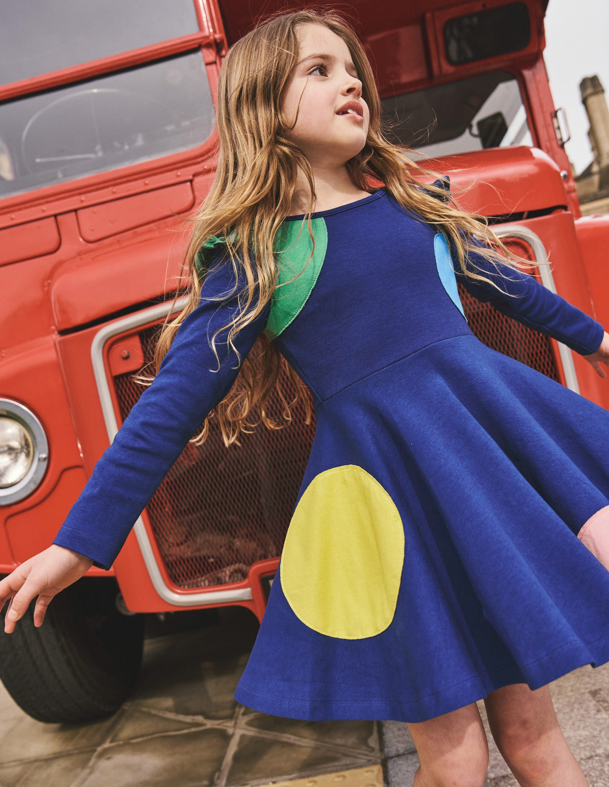Mabel Twirly Ballerina Dress-Starboard Blue Spots - Image 4