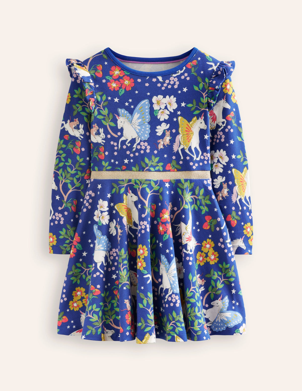 Mabel Twirly Ballerina Dress-Blue Enchanted Unicorn - Image 1