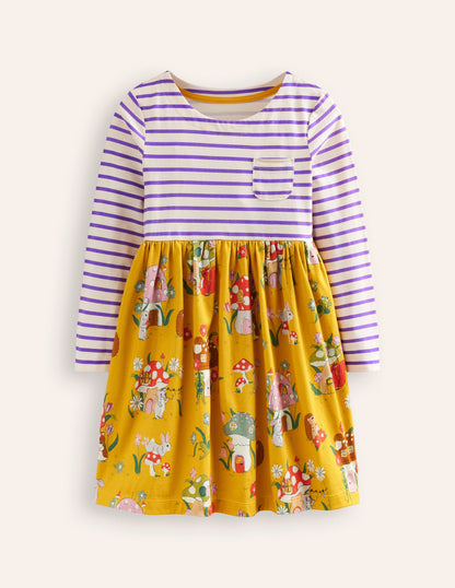 Hotchpotch Jersey Dress-Honeycomb Toadstool Village