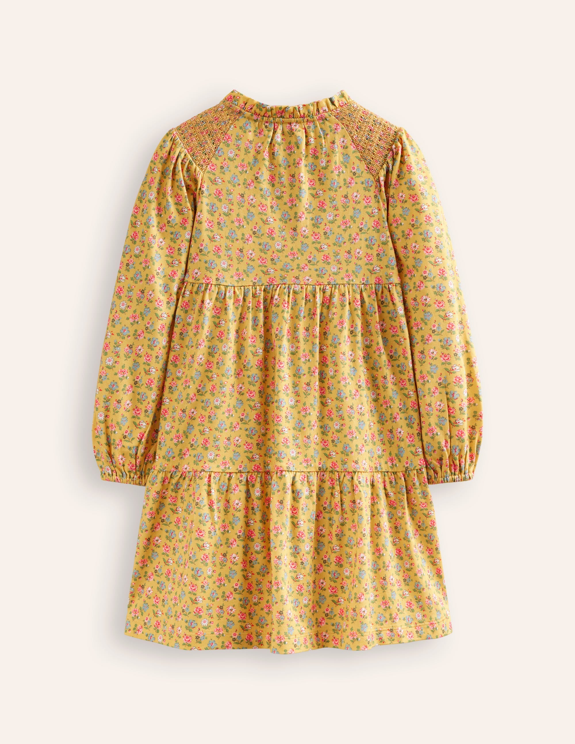 Katherine Tiered Jersey Dress-Canary Yellow Ditsy Floral - Image 2