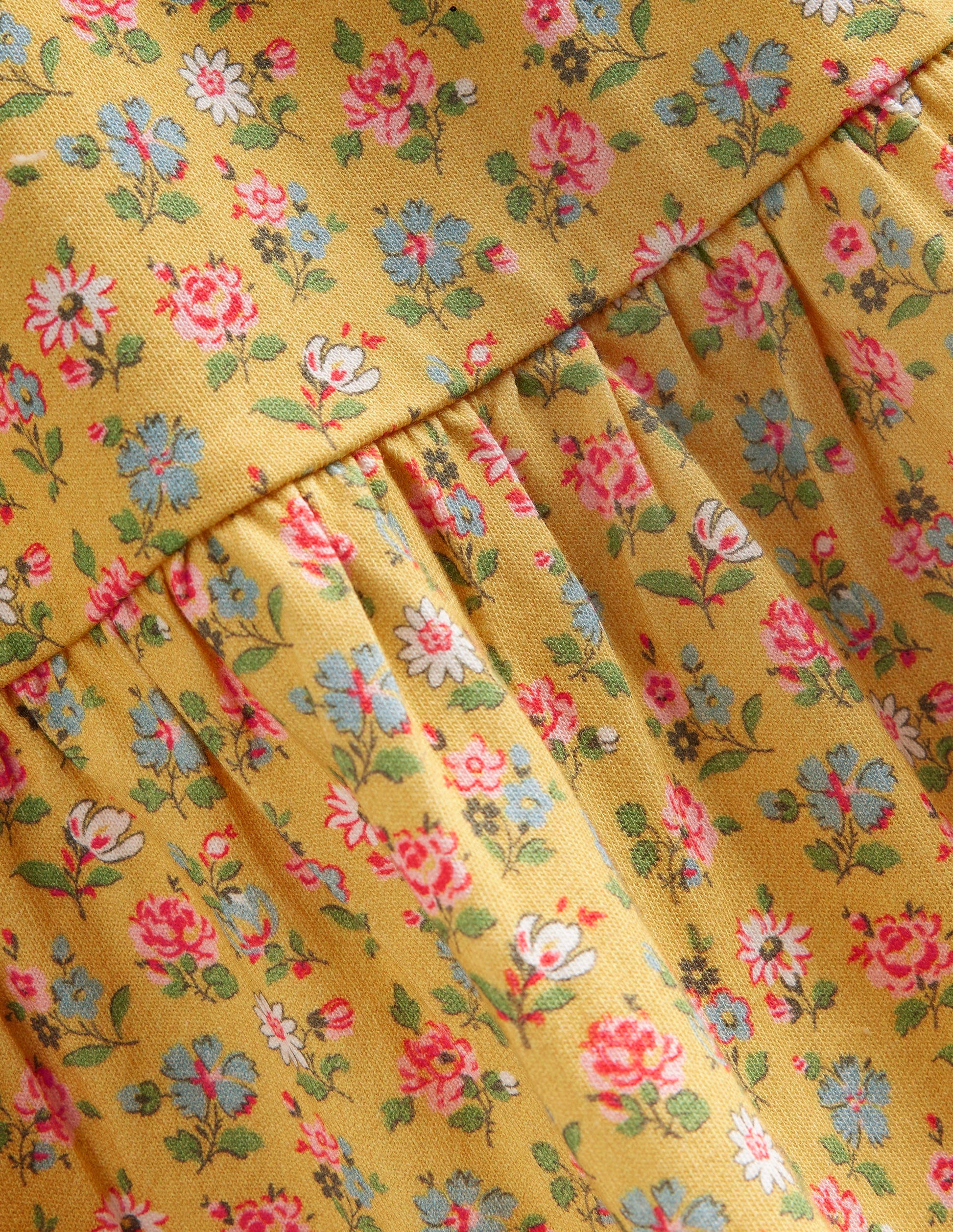Katherine Tiered Jersey Dress-Canary Yellow Ditsy Floral-3