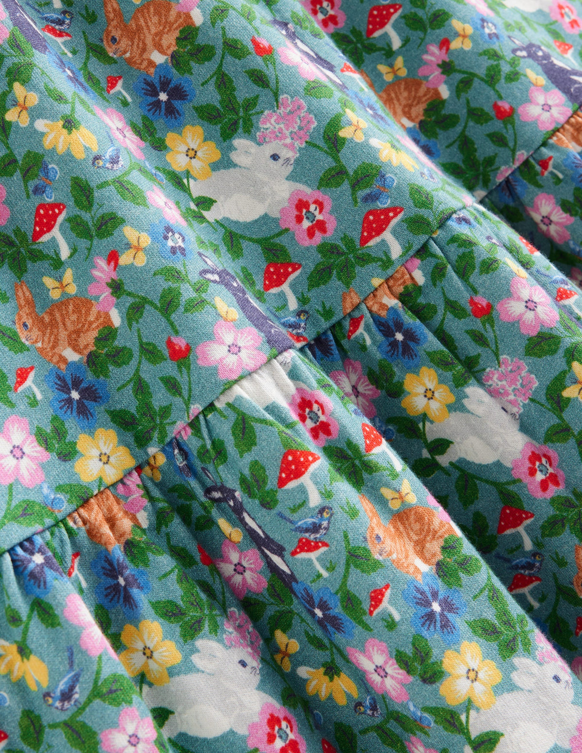 Katherine Tiered Jersey Dress-Brook Blue Bunny Field - Image 3