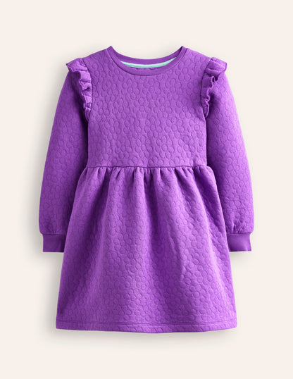 Aggie Flower Jacquard Dress-Purple Topaz