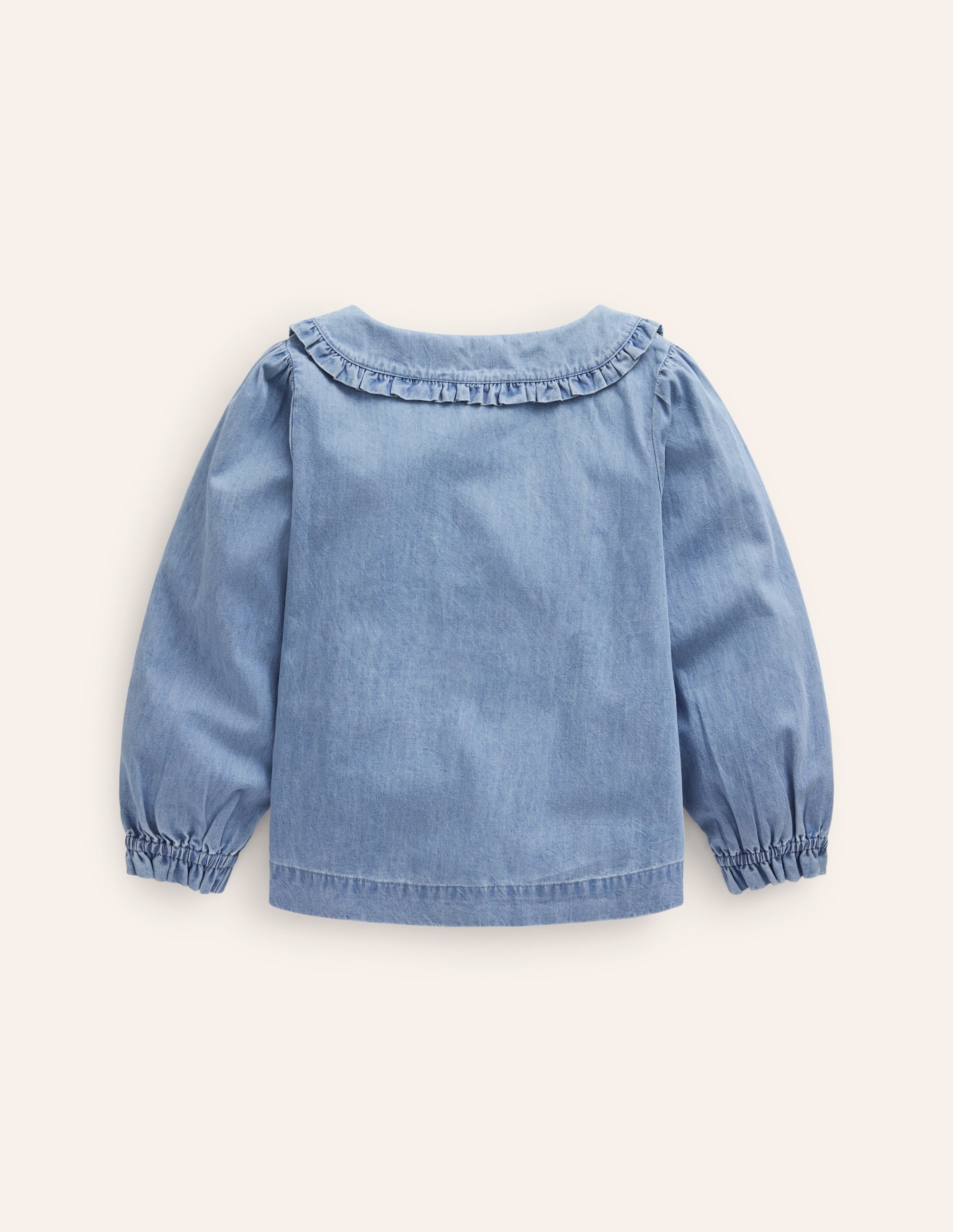 Frilly Collared Blouse-Chambray - Image 2