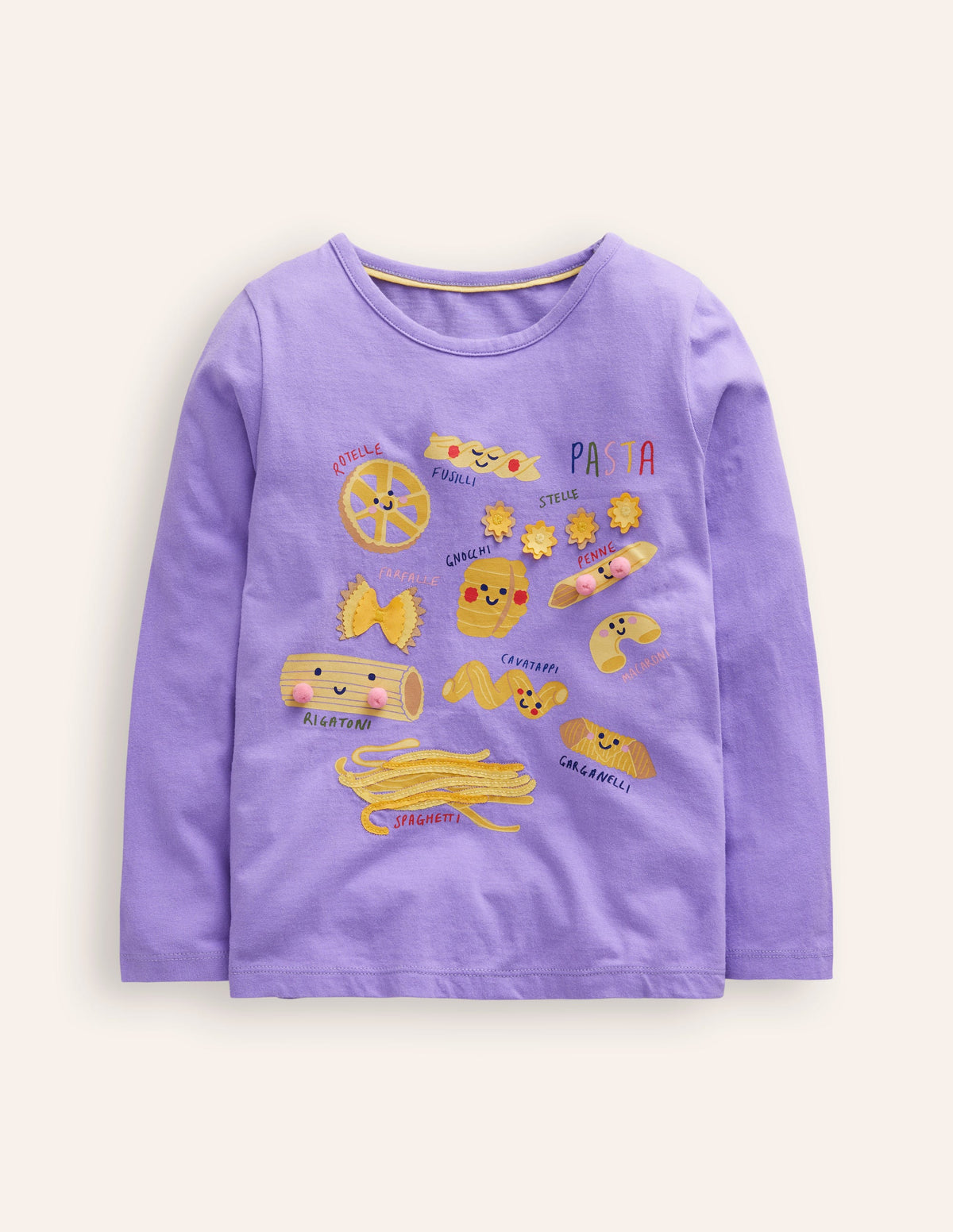 Printed Graphic T-Shirt-Aster Purple Pasta-1