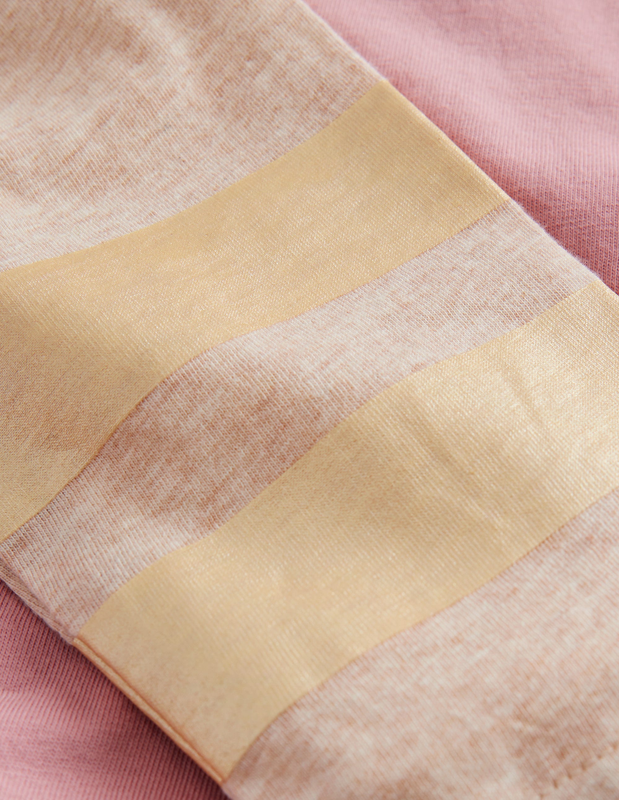 Colourblock Raglan T-shirt-Vintage Pink/ Oatmeal Marl - Image 3