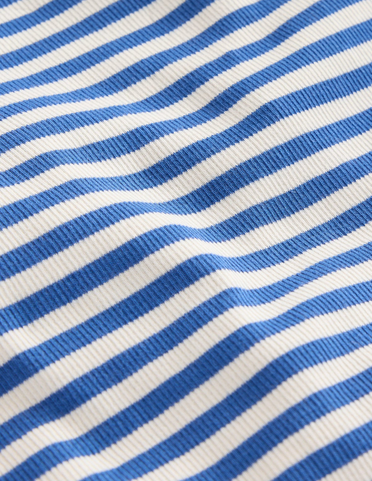 Ribbed Long Sleeve T-shirt-Bluejay/ Ivory - Image 3