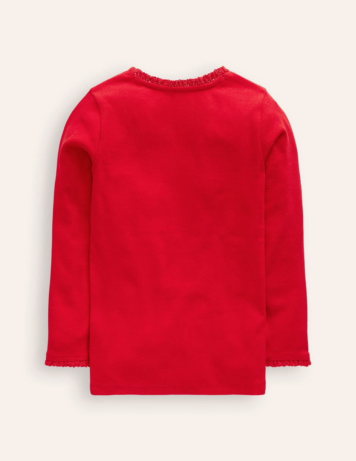 Ribbed Long Sleeve T-shirt-Cherry Jam/Soft Ivory Stripe - Image 2