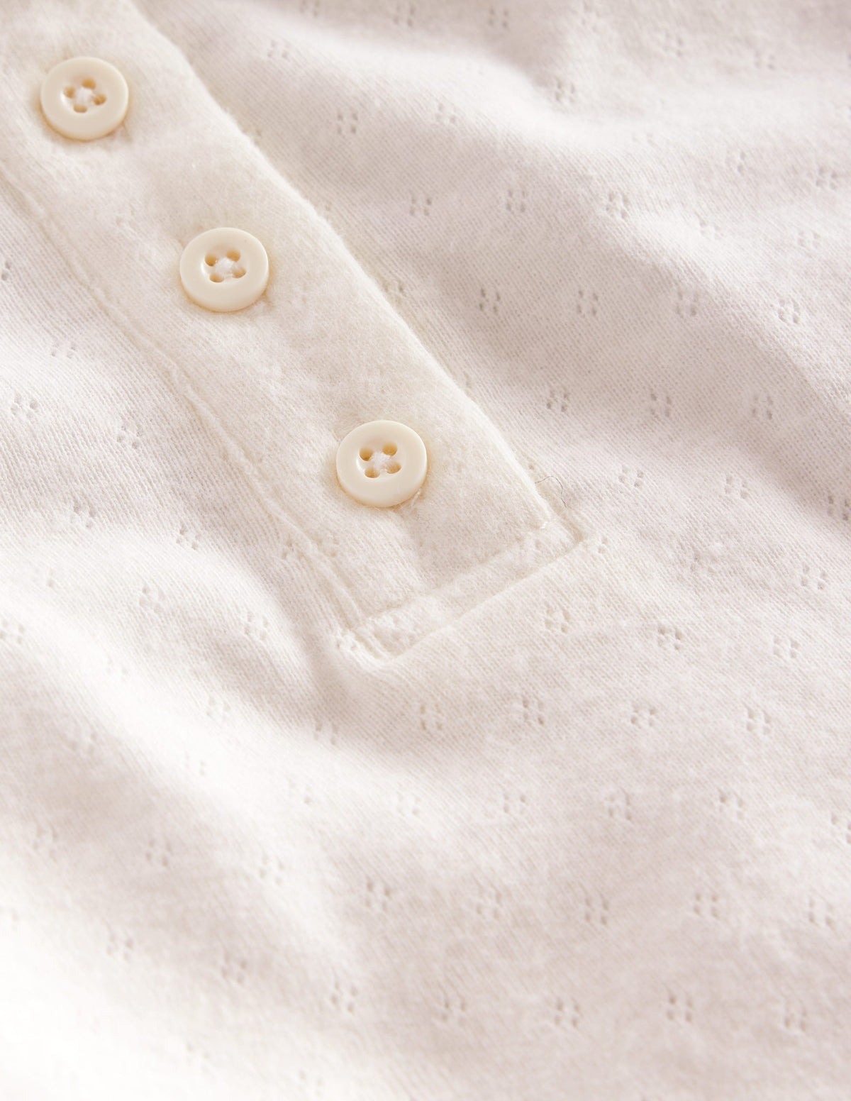 Henley Pointelle Top-Ivory - Image 3